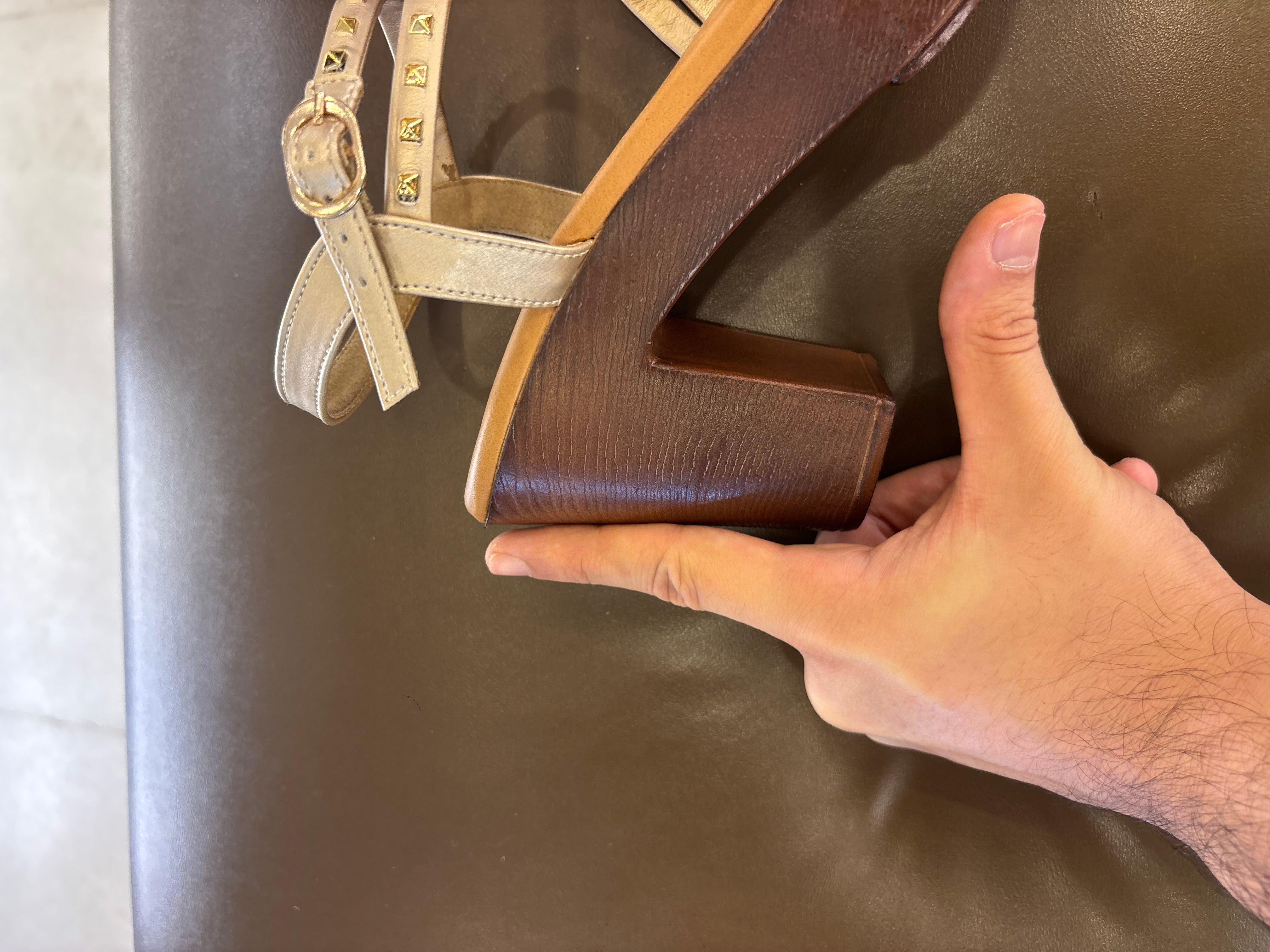 Brigette Studded Summer Platform Block Heel Sandals