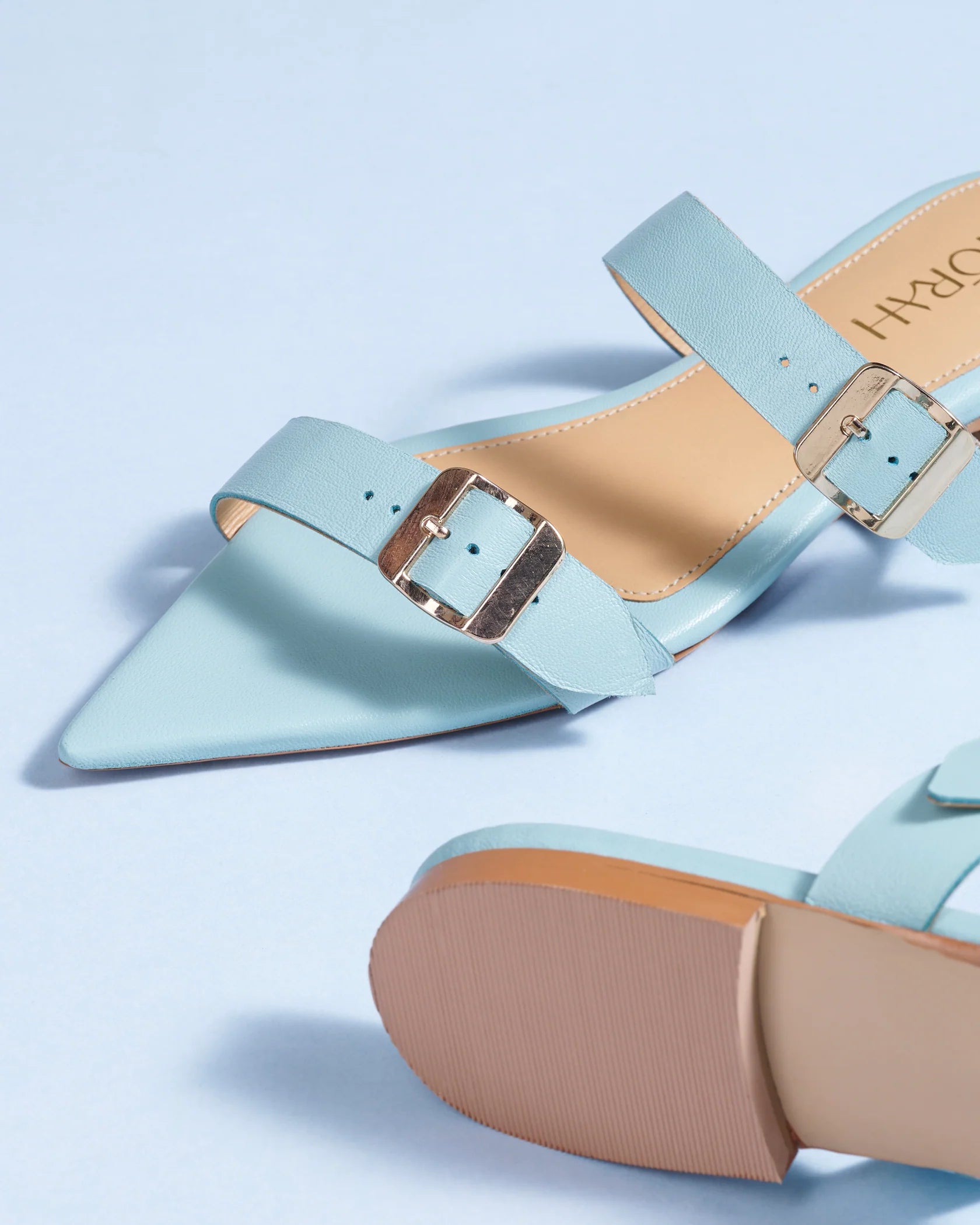 CLEO Premium Leather Open Toe Flat Slippers - The Heels India