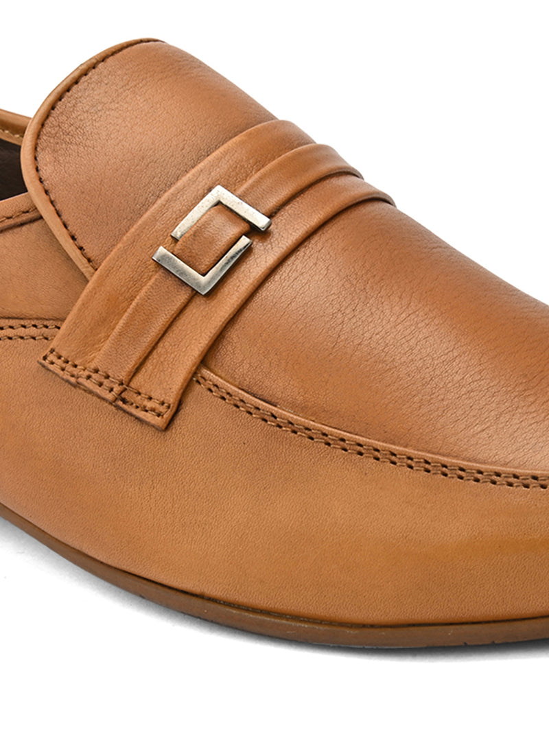 Sebastian Tan Leather Moccasins - The Heels India