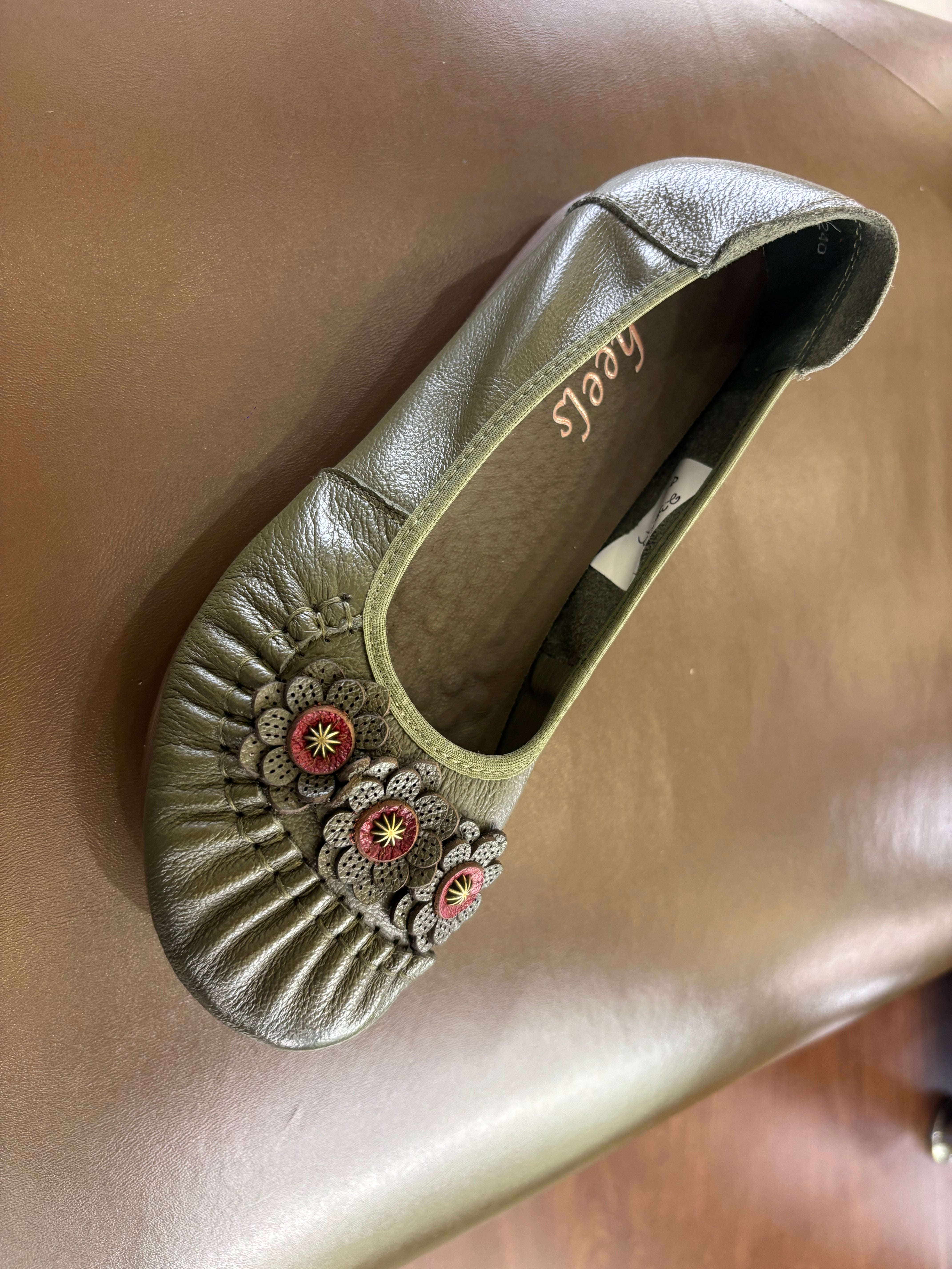 Flora 4.0 Premium Leather Cushioned Ballerinas