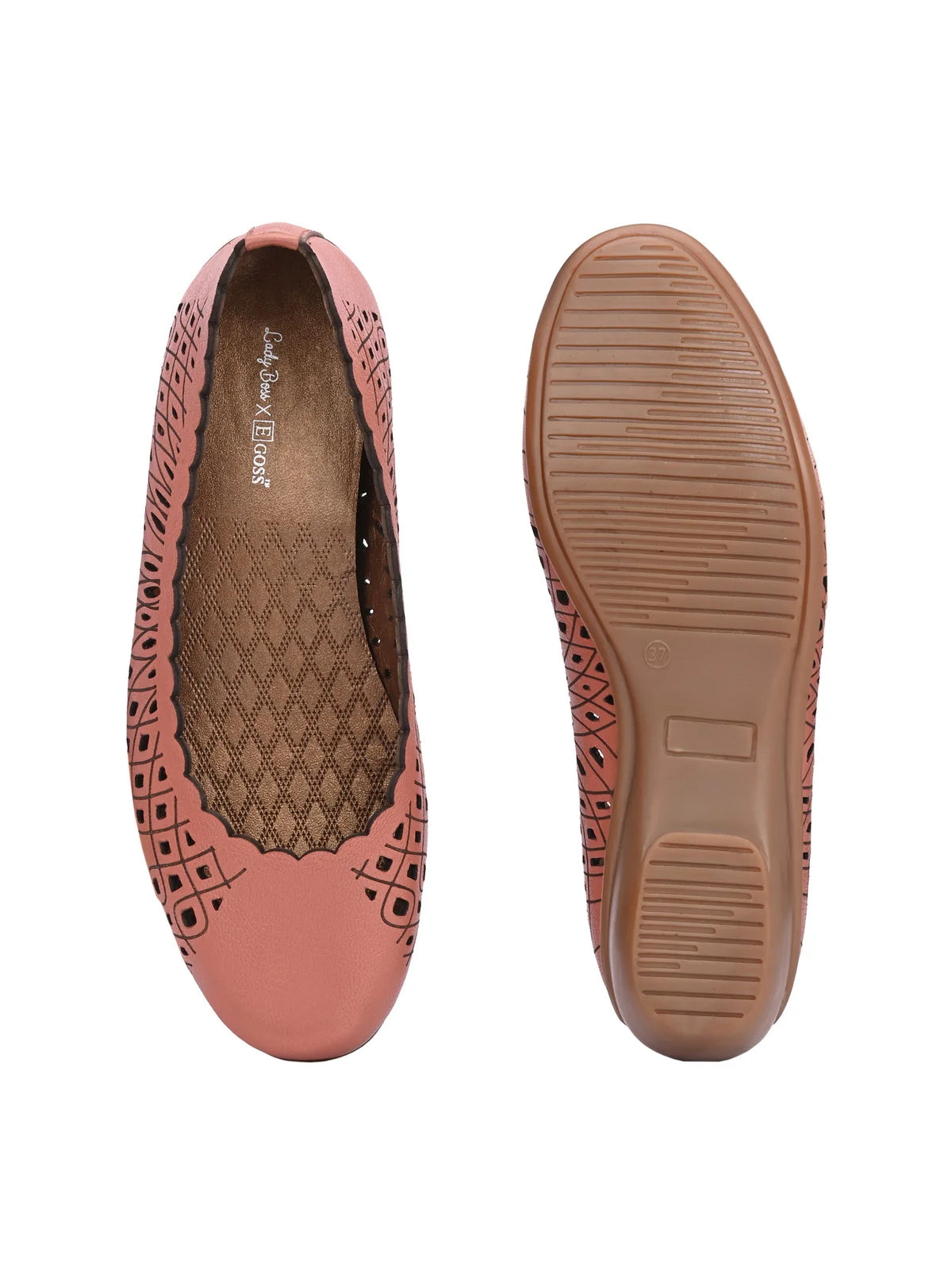 Keisha Perforated Cushioned Leather Ballerinas