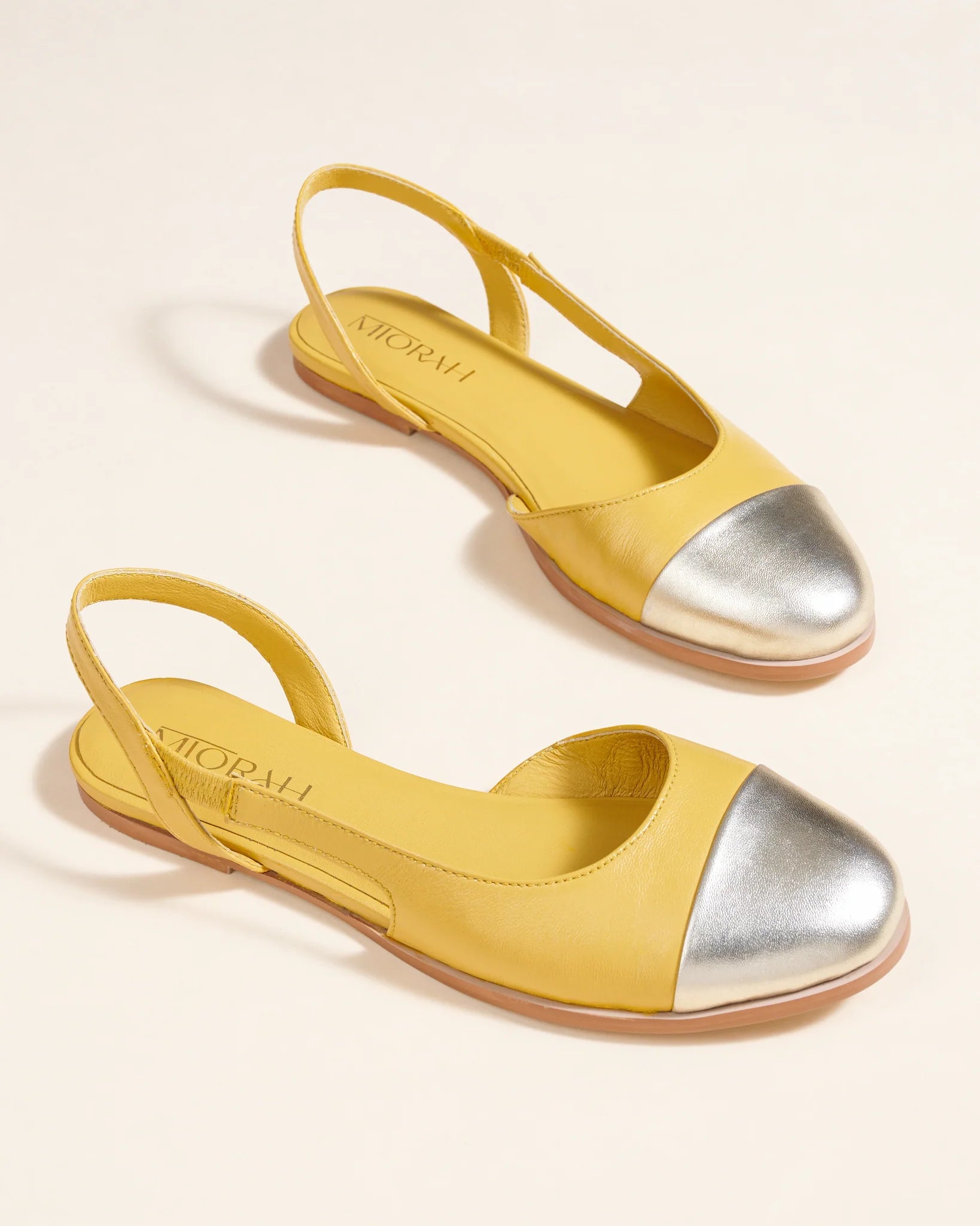 LUSH Premium Leather Round Toe Slingback Flat Ballerinas - The Heels India