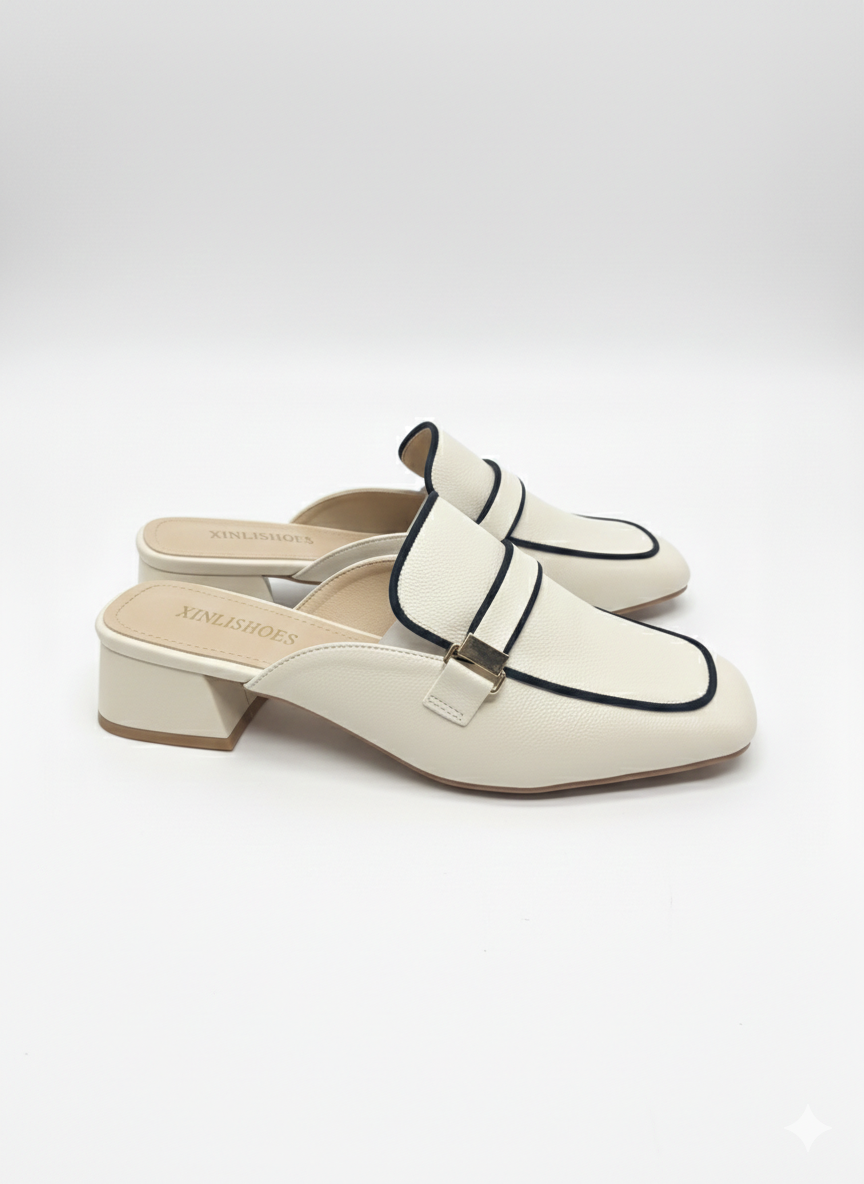 Antoine Premium Back Open Block Heel Mules - The Heels India