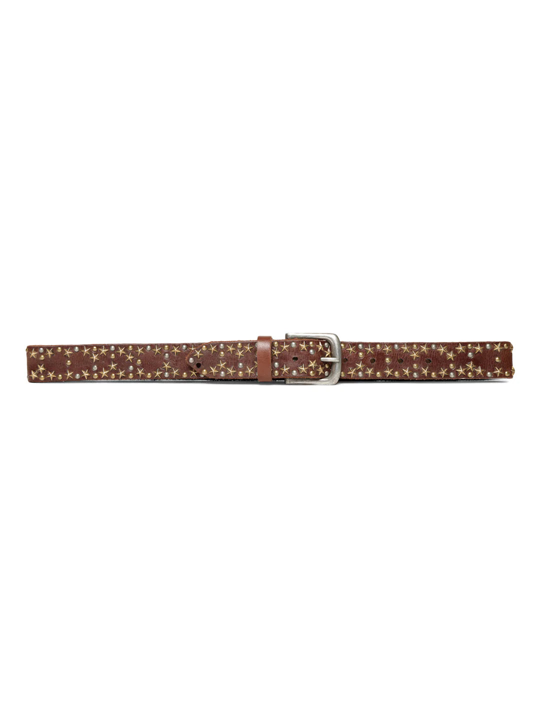 Brown Star Studded Belt For Women