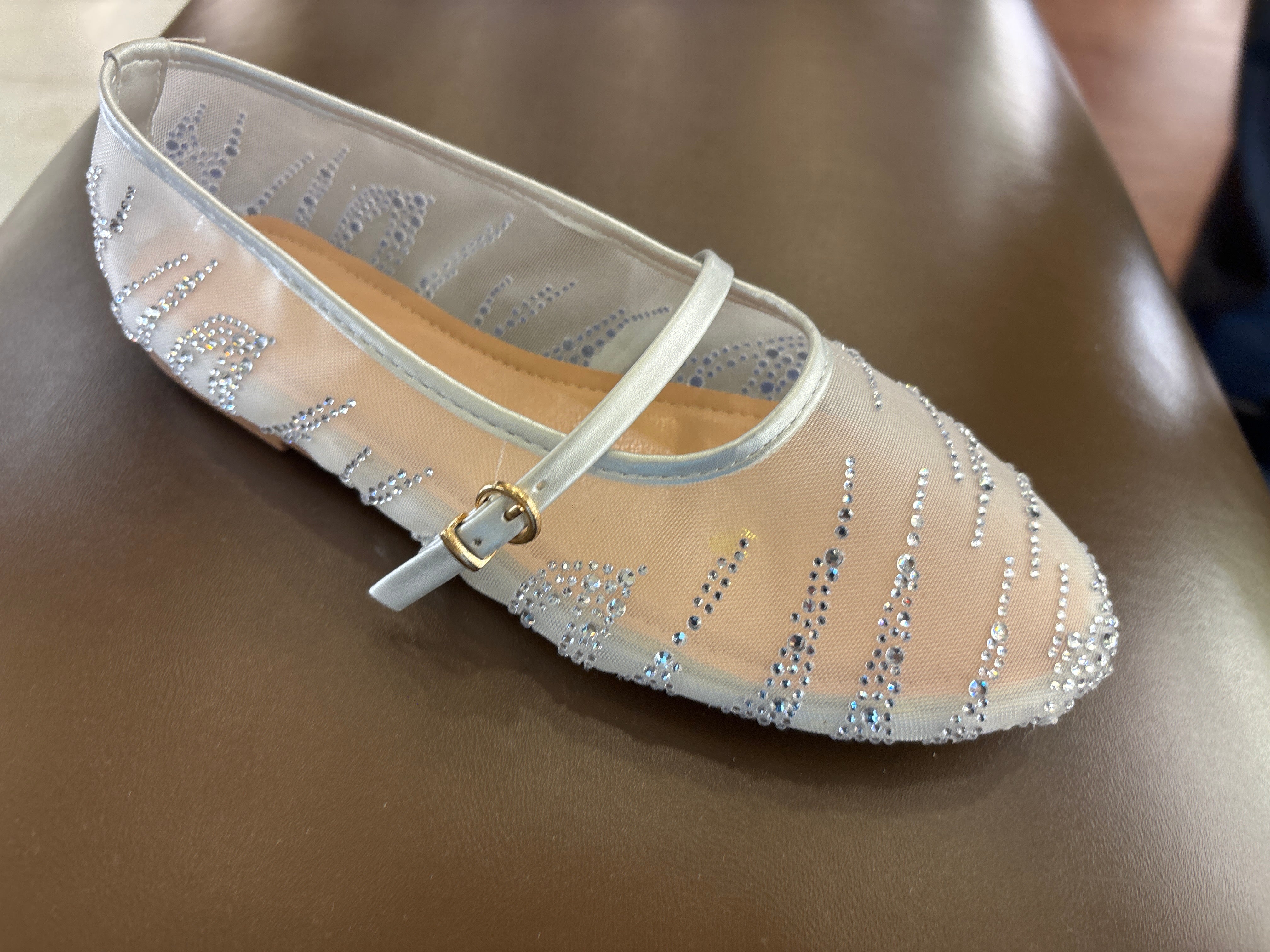 Tessa Premium Embellished Flat Mary Jane Ballerinas