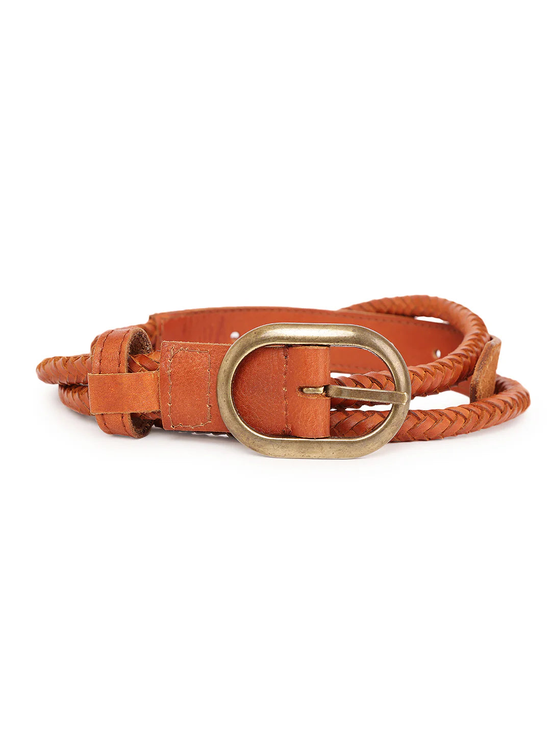 Tan Rope Belt in Leather