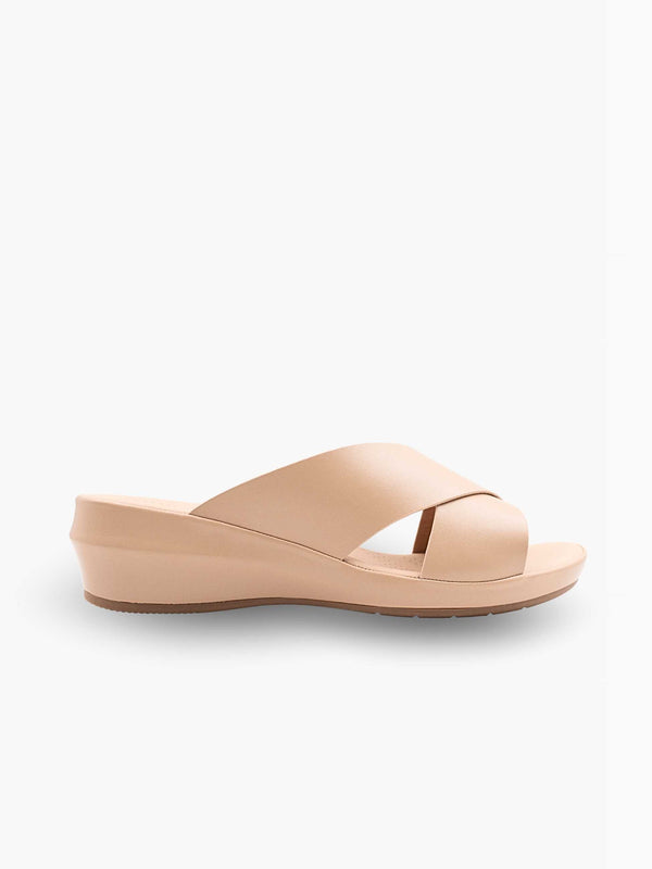 Bliss Cross Wedge Slippers