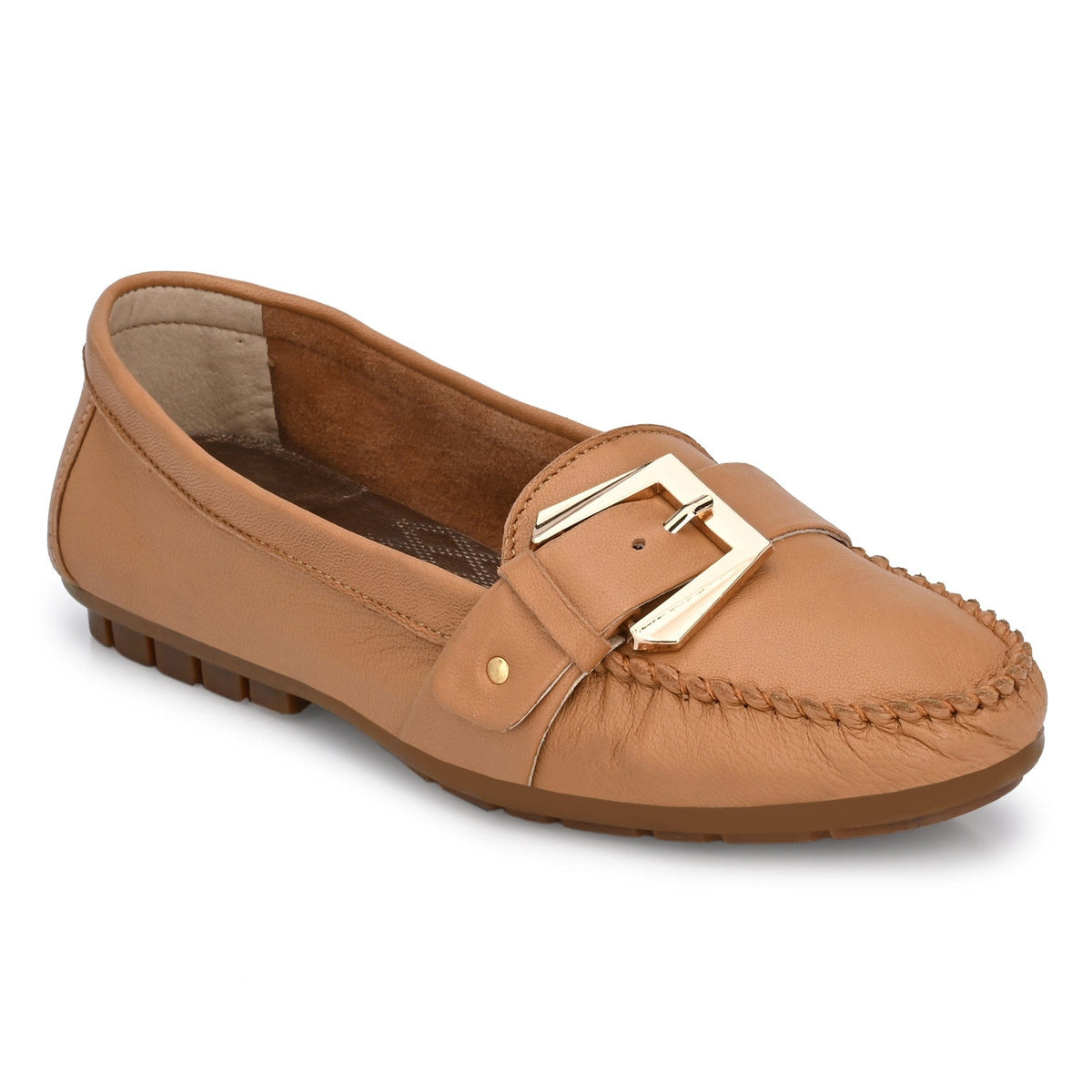 Kiya Buckled Leather Loafers
