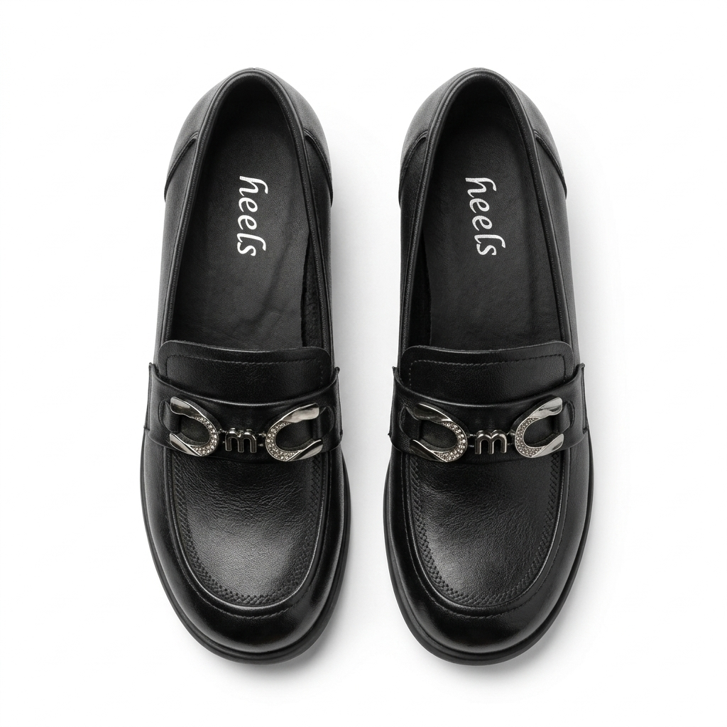 Kelly Premium Leather Mid Heel Loafers