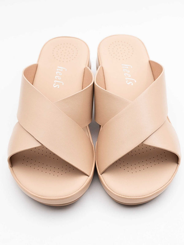 Bliss Cross Wedge Slippers
