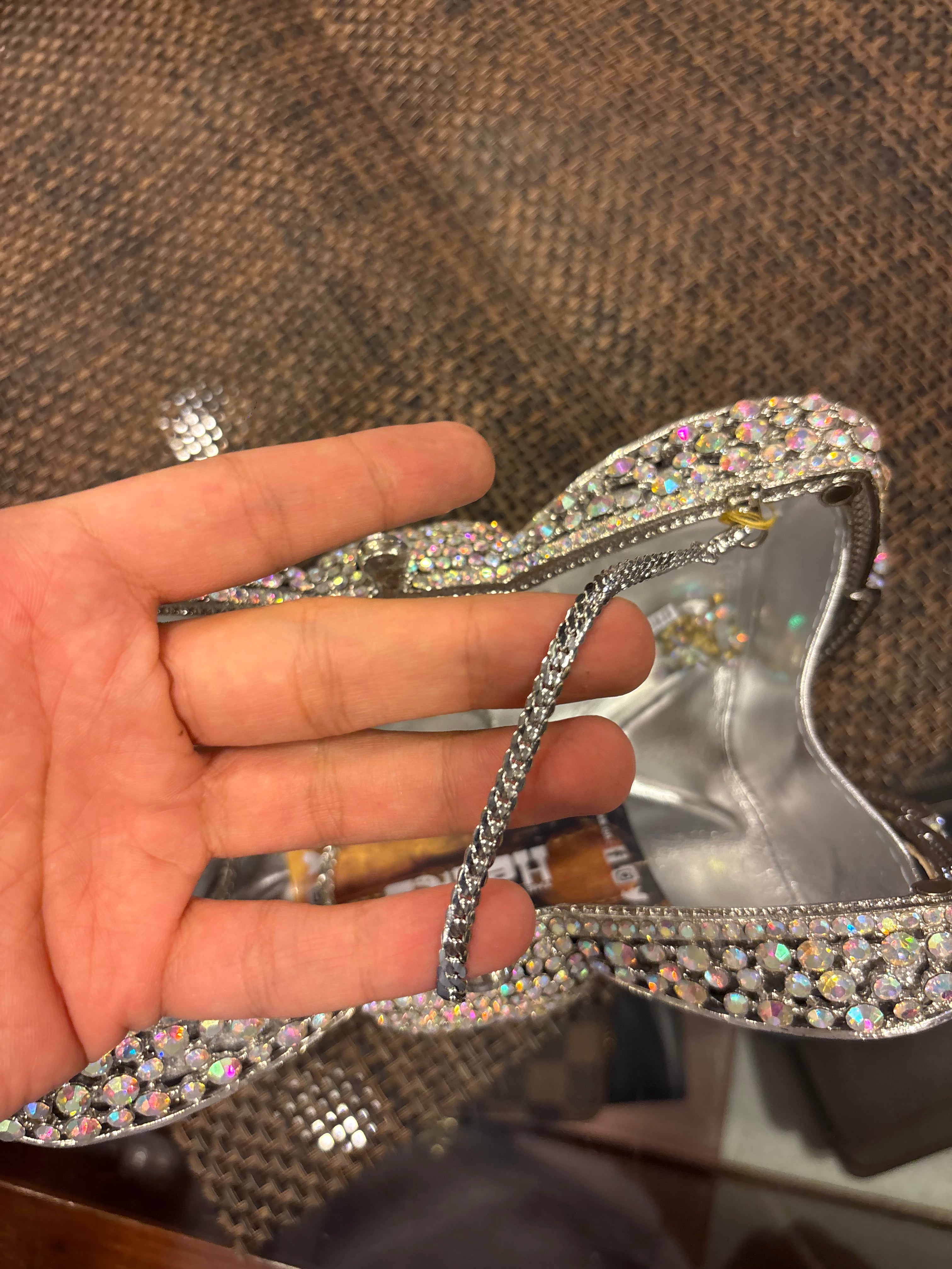 Embellished Bling Bow Clutch Sling Bag