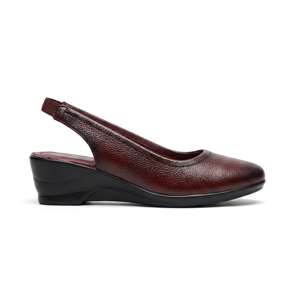 Marcia Leather Slingback Wedge Ballerinas