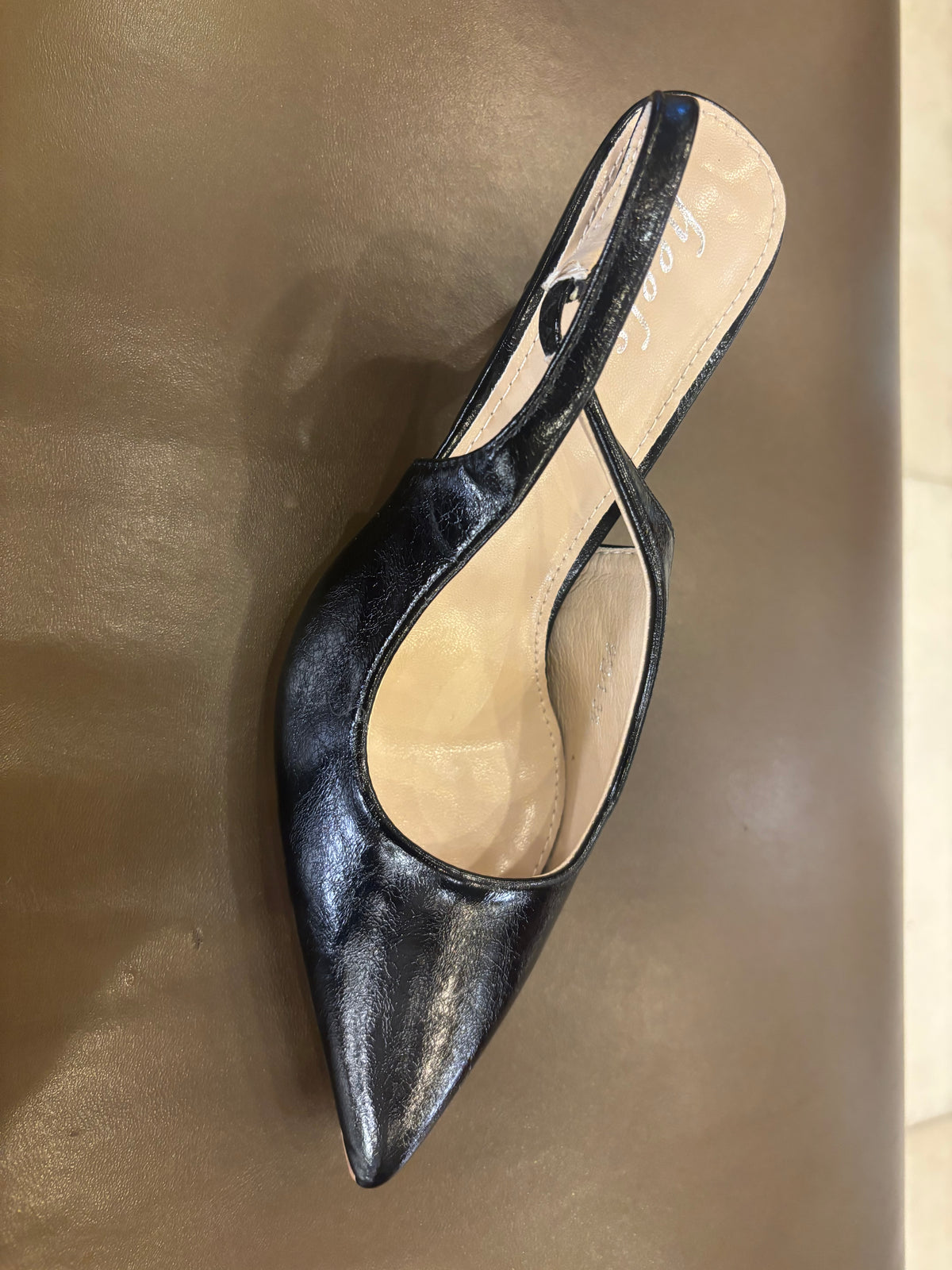 Zara Classic Sling Back Kitten Heel Pumps in Black - The Heels India
