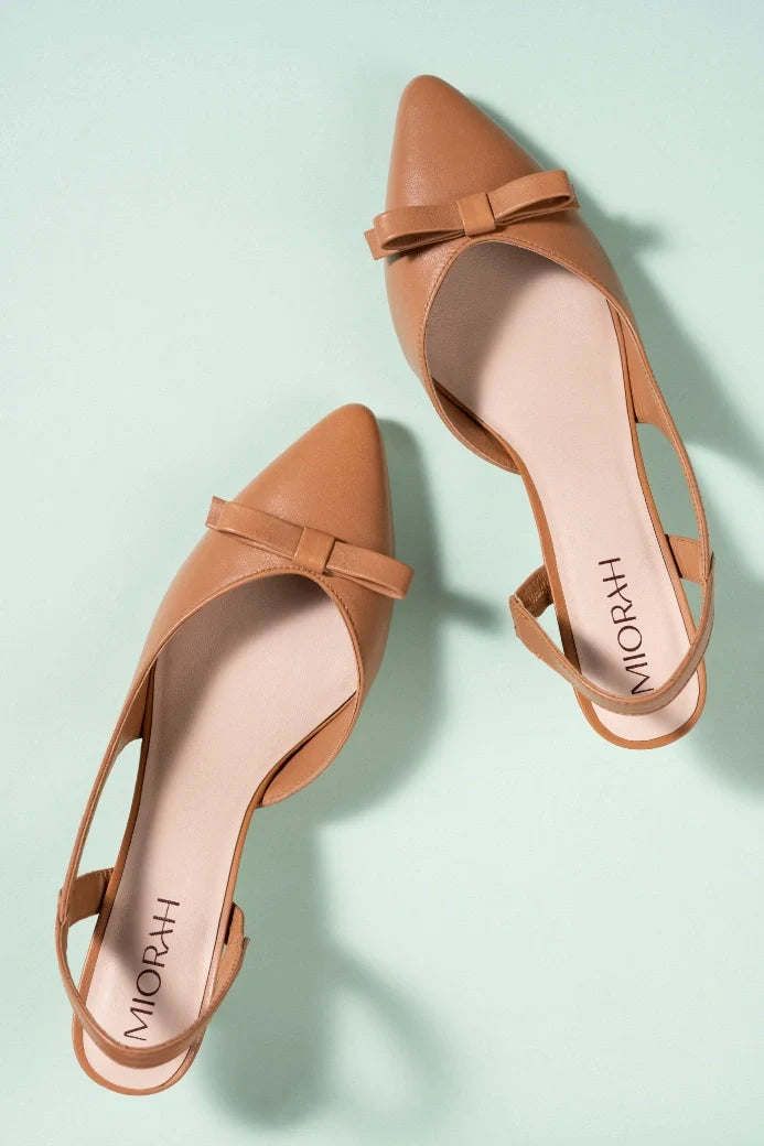 GRACE Premium Leather Slingback Kitten Heels - The Heels India