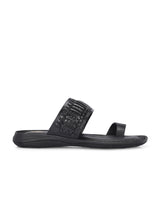 Solano Black Leather Slippers HT