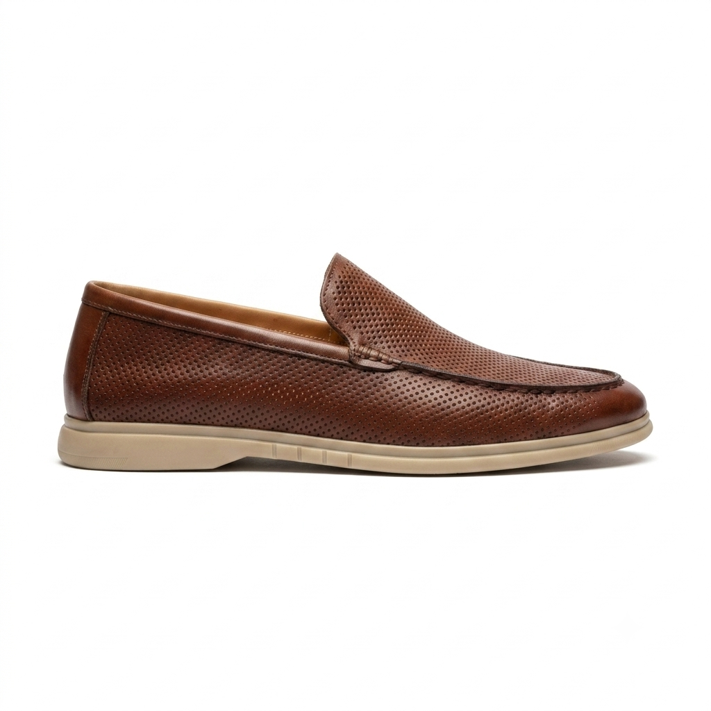 Jude Premium Perforated Leather Slip-On Loafers