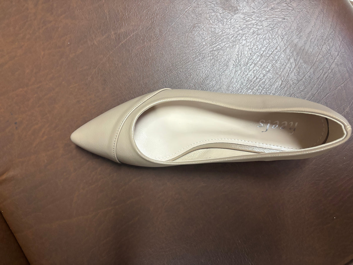 Hailey Swirl Pointed Mid Heel Ballerinas
