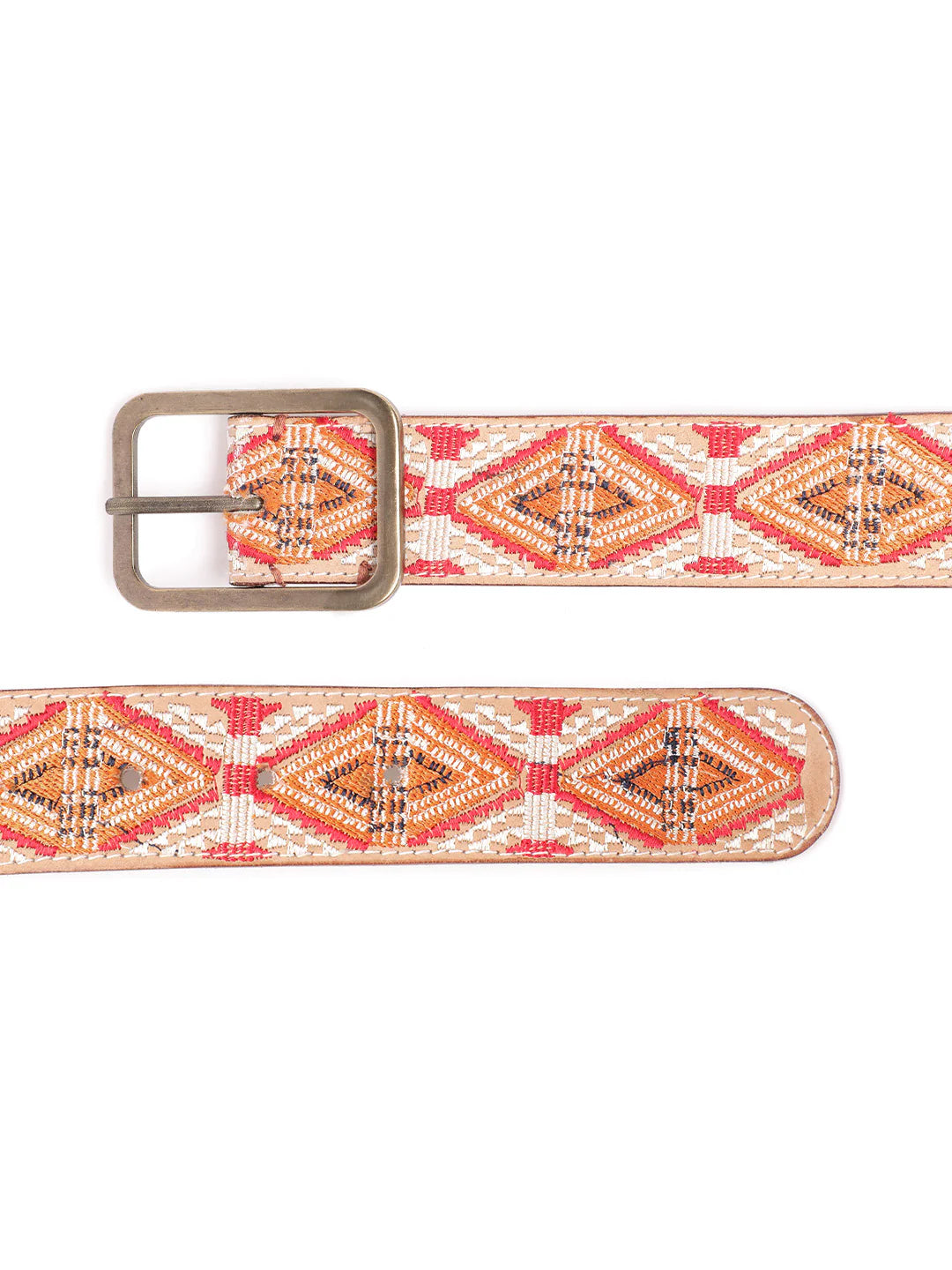 Beige Womens Genuine Leather Belt