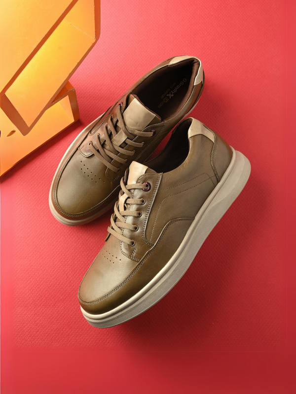Zero Gravity 2.0 Mateo Olive Leather Lace-Up Sneakers