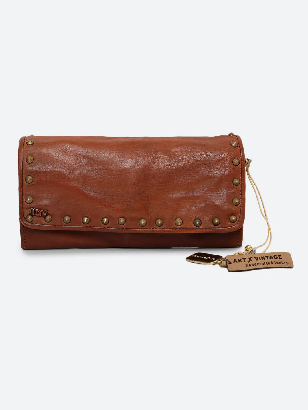 Olivia : Genuine Cognac Leather Mini Crossbody Bag