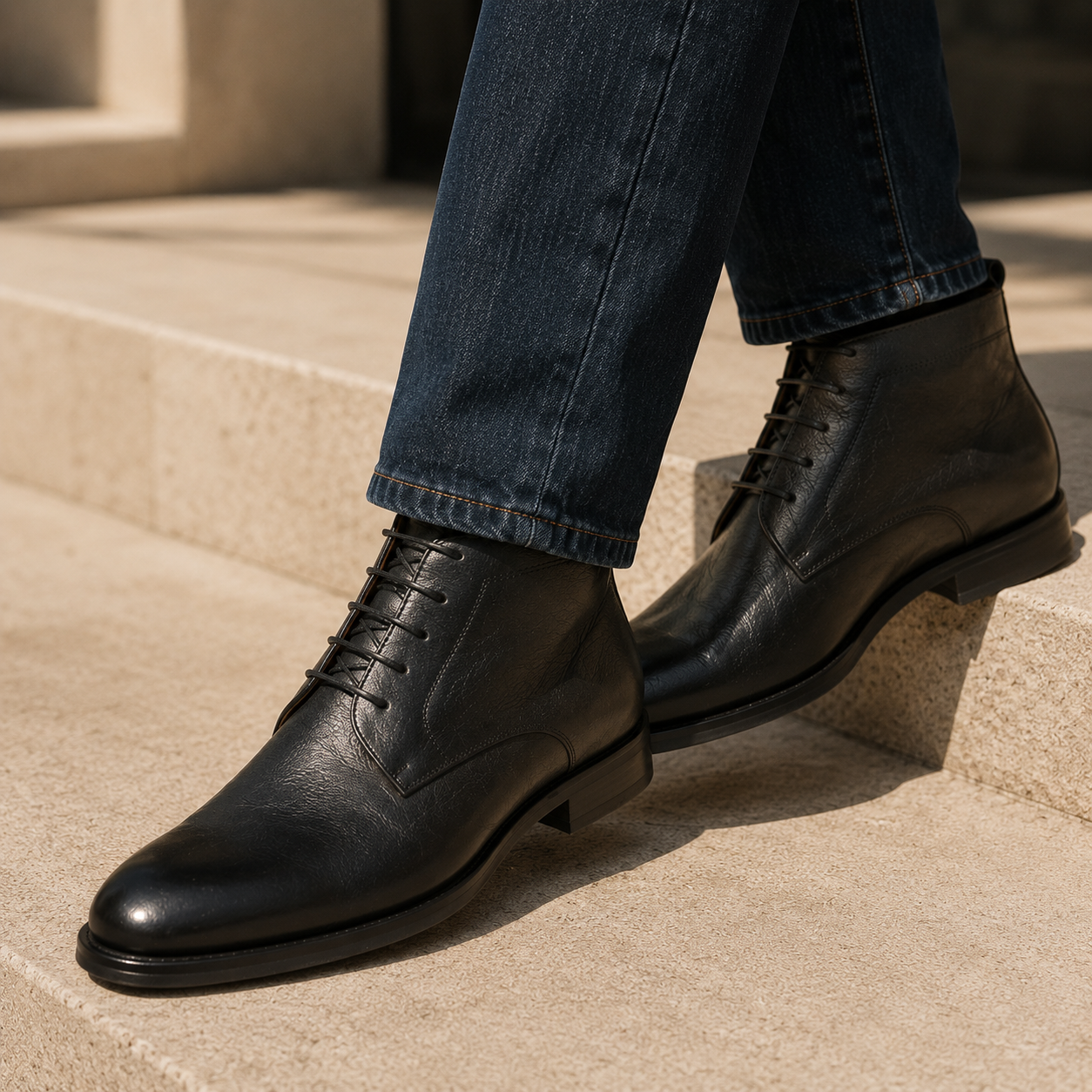 Torino Premium Leather Lace Boots - The Heels India