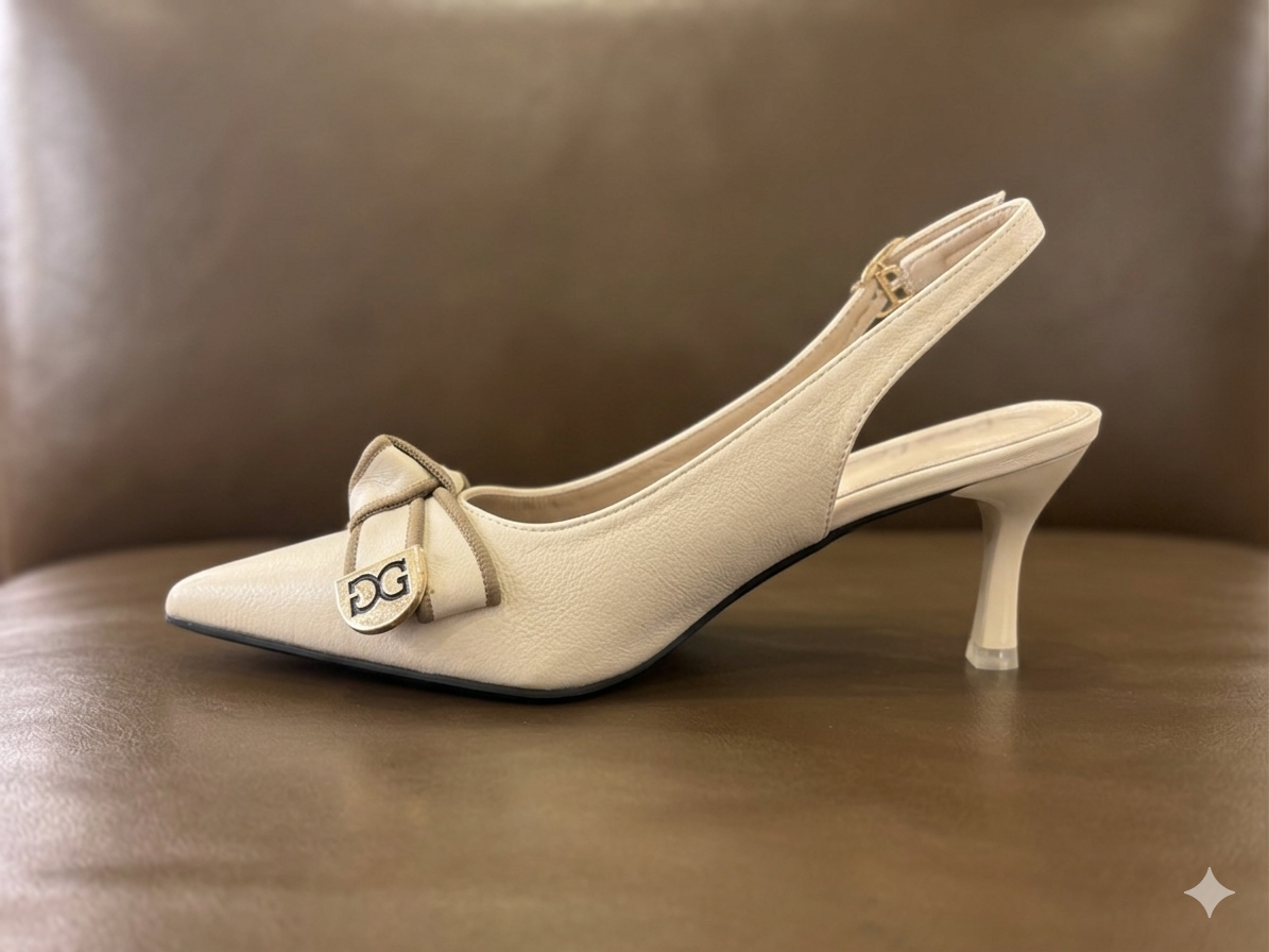 Victoria Knot Bow Slingback Kitten Heels
