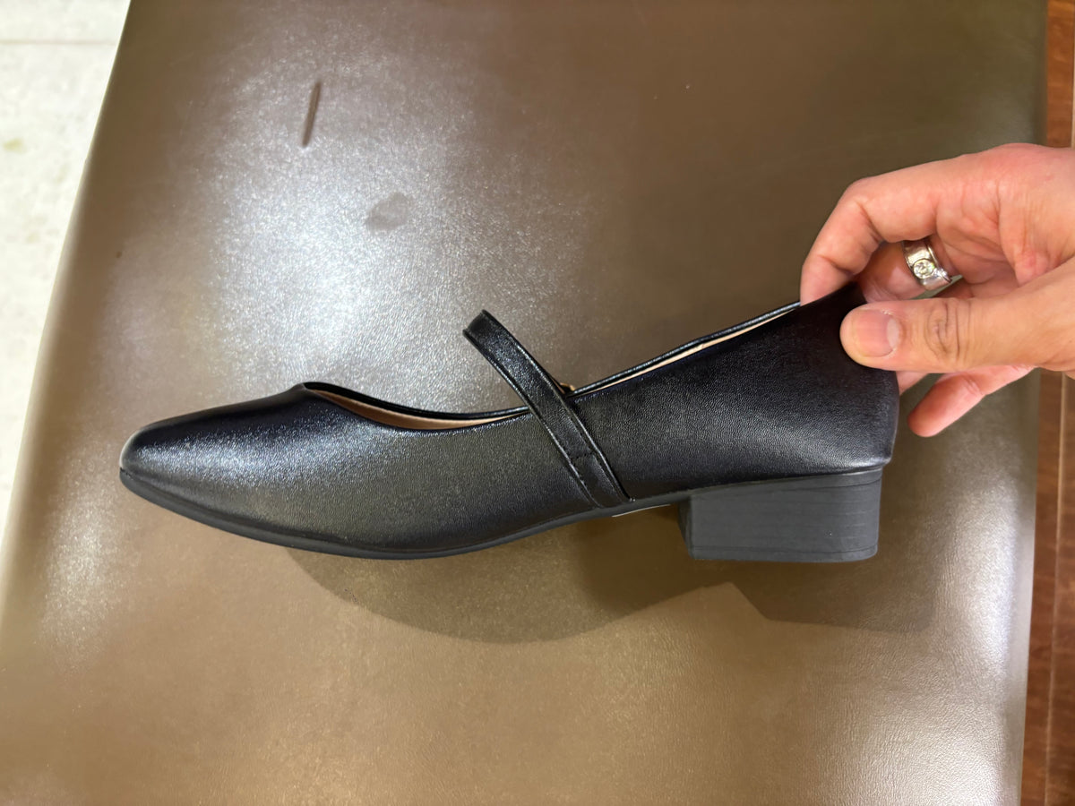 Miley Block Heel Mary Janes in Black - The Heels India