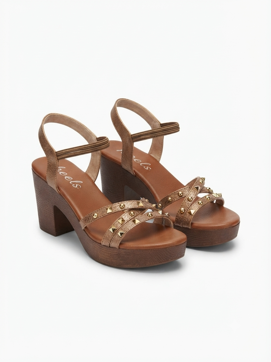 Aurelia Snake Texture Platform Block Heel Sandal
