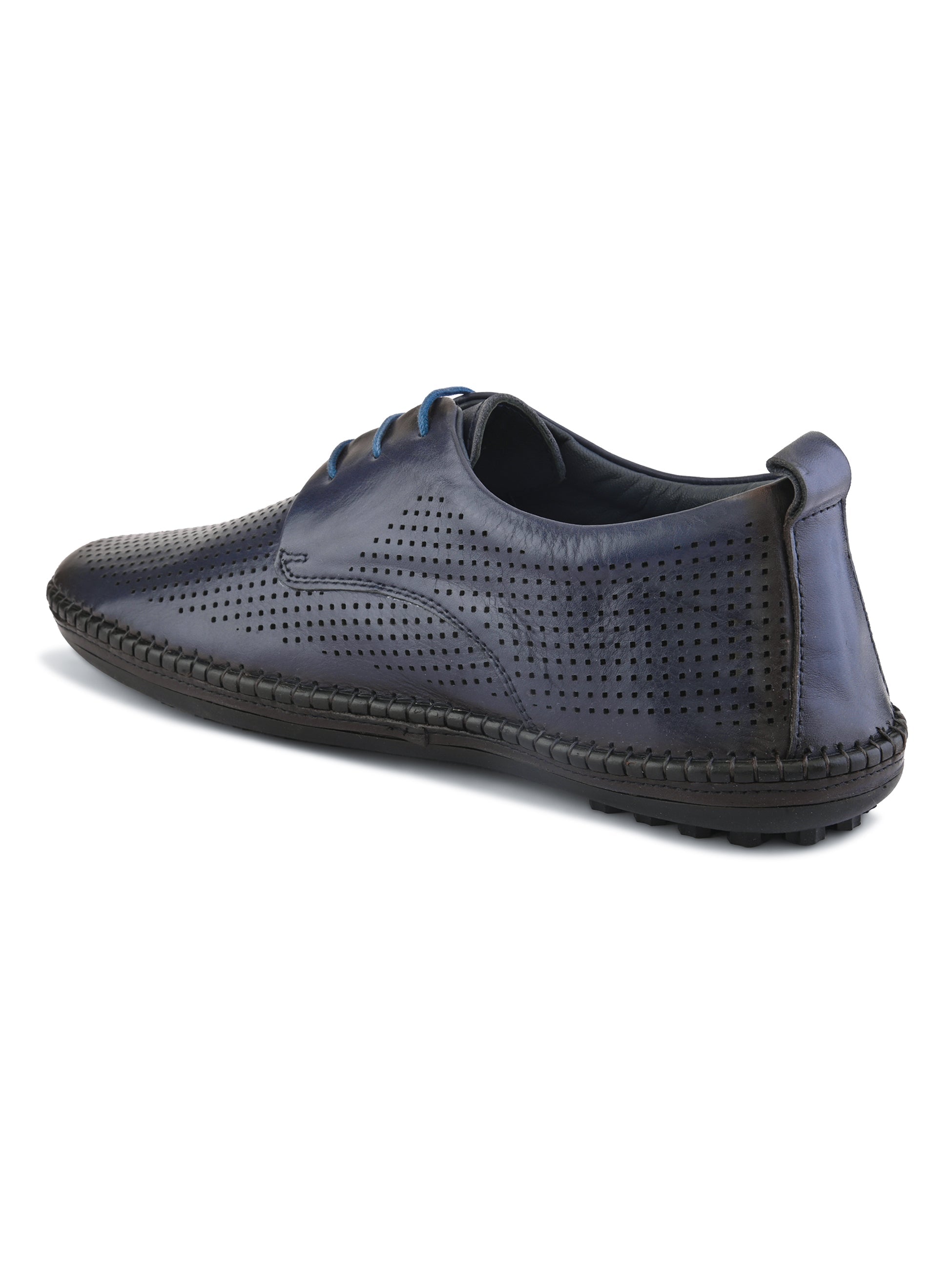 Anax Casual Perforated Leather Derby Shoes