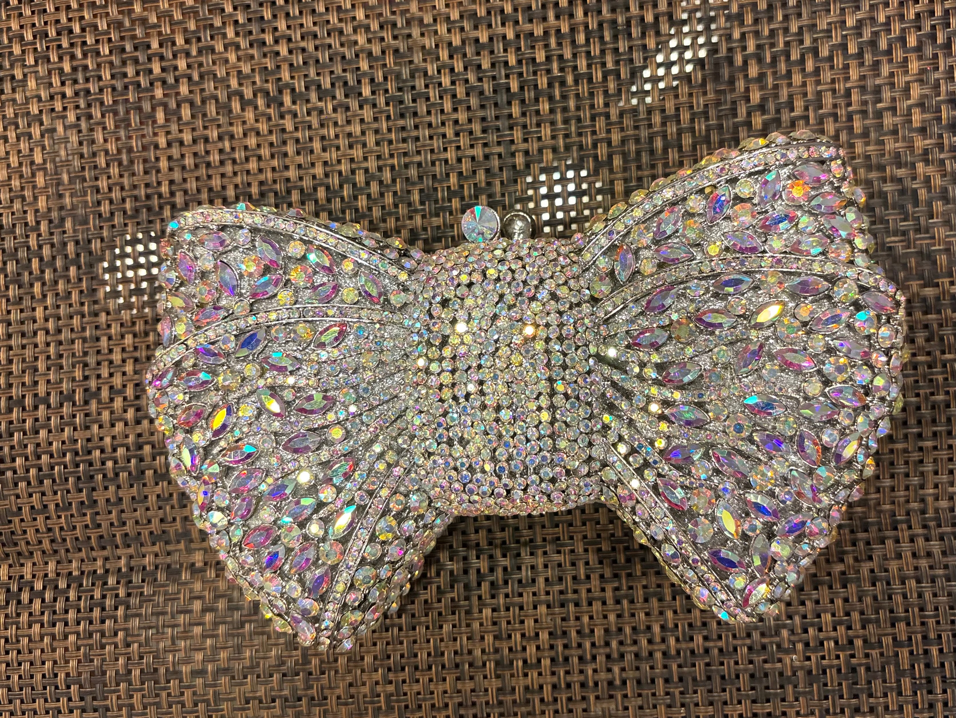 Embellished Bling Bow Clutch Sling Bag
