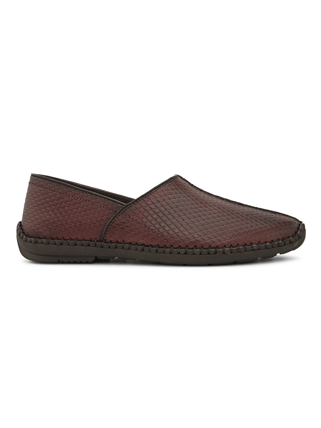 Regent Cherry Leather Mojaris - The Heels India