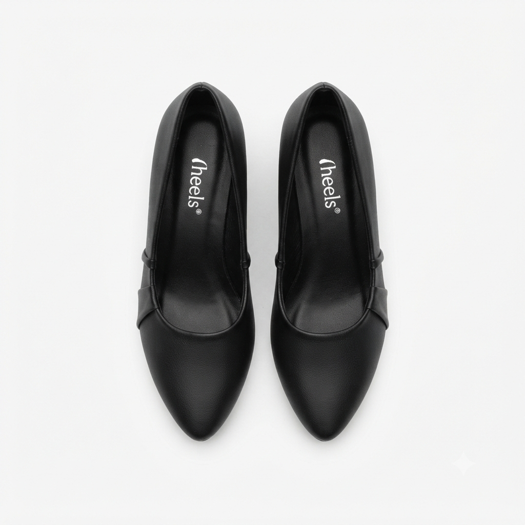 Kylin Swirl Block Heel Pointed Stilettos in Black - The Heels India