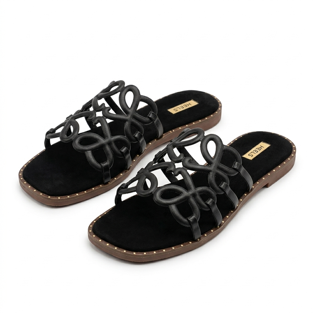 Portia Laser Cut Cushioned Summer Sliders