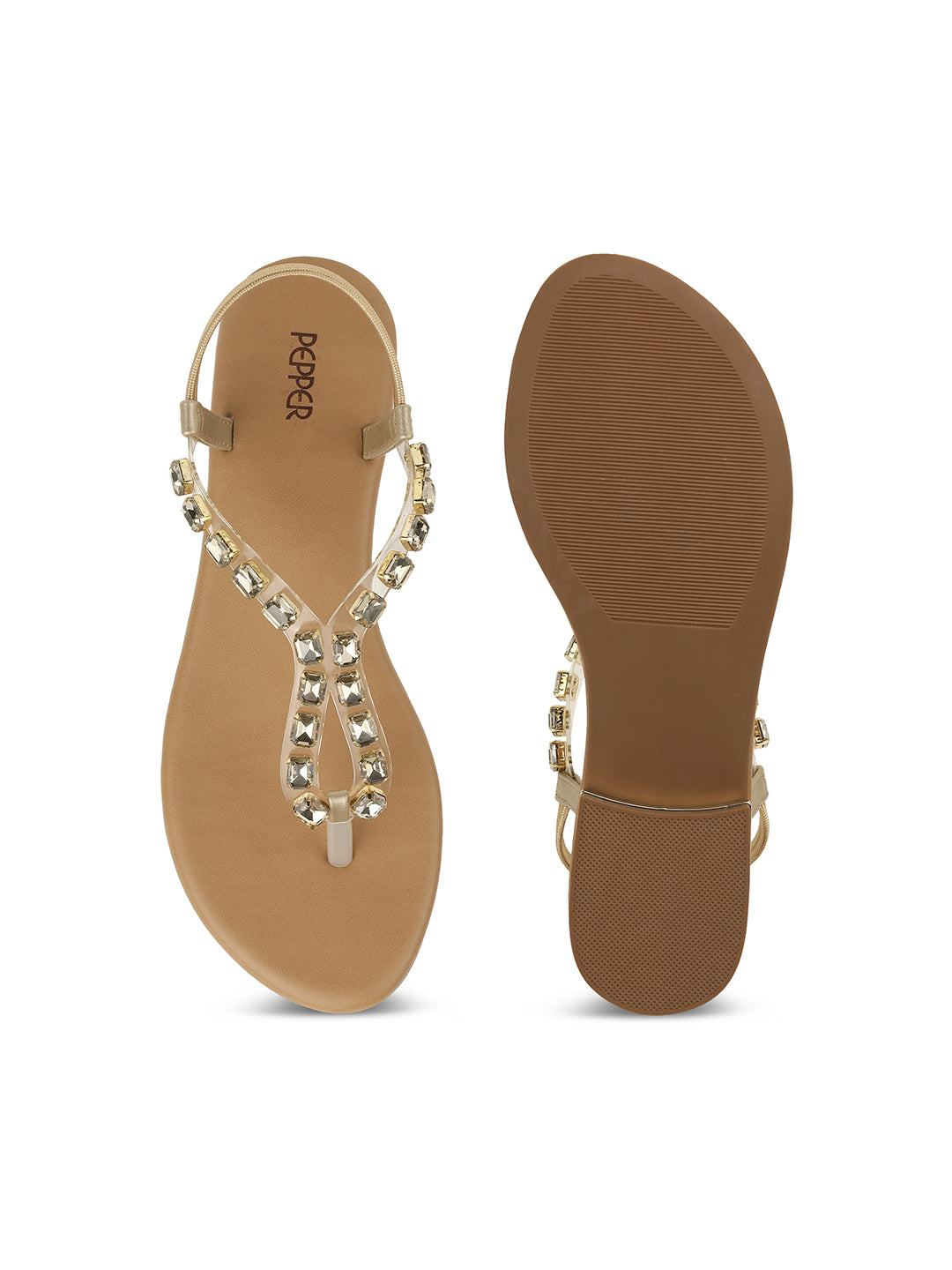 Bella Cushioned Comfort Back Elastic Embellished Sandals