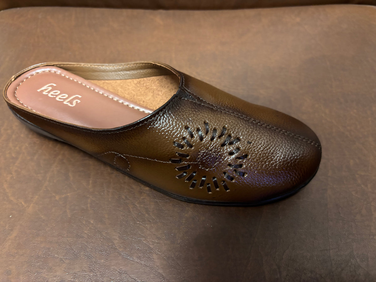 Lydia Leather Back Open Everyday Mules