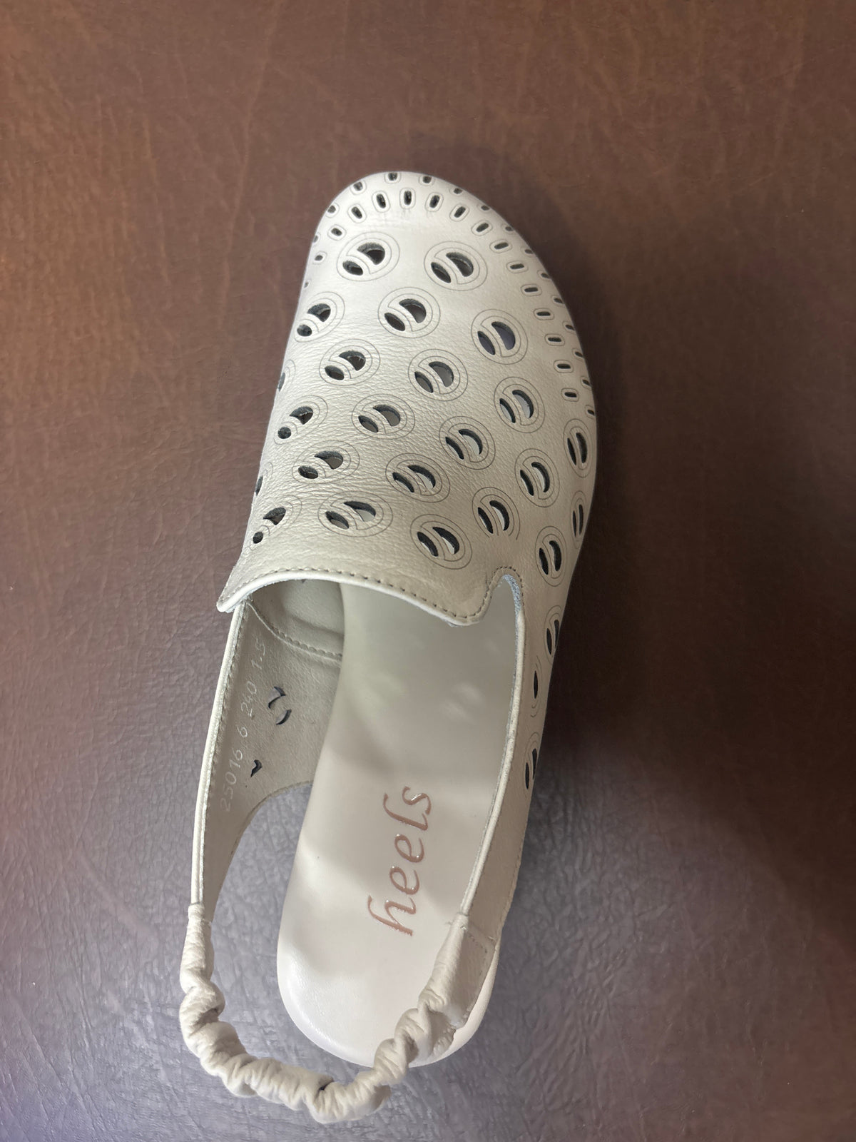 Sakina Premium Leather Perforated Slingback Summer Sandals - The Heels India