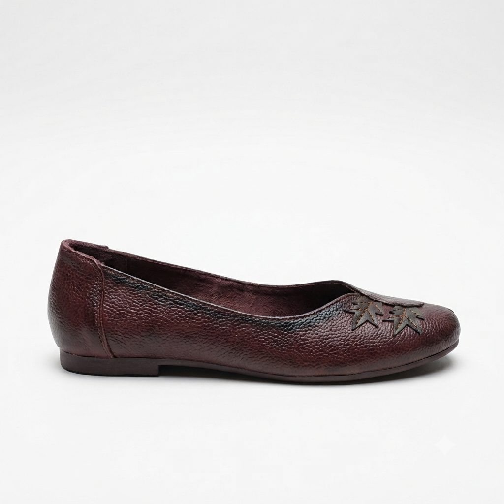 Maple Flora Leather Ballerinas
