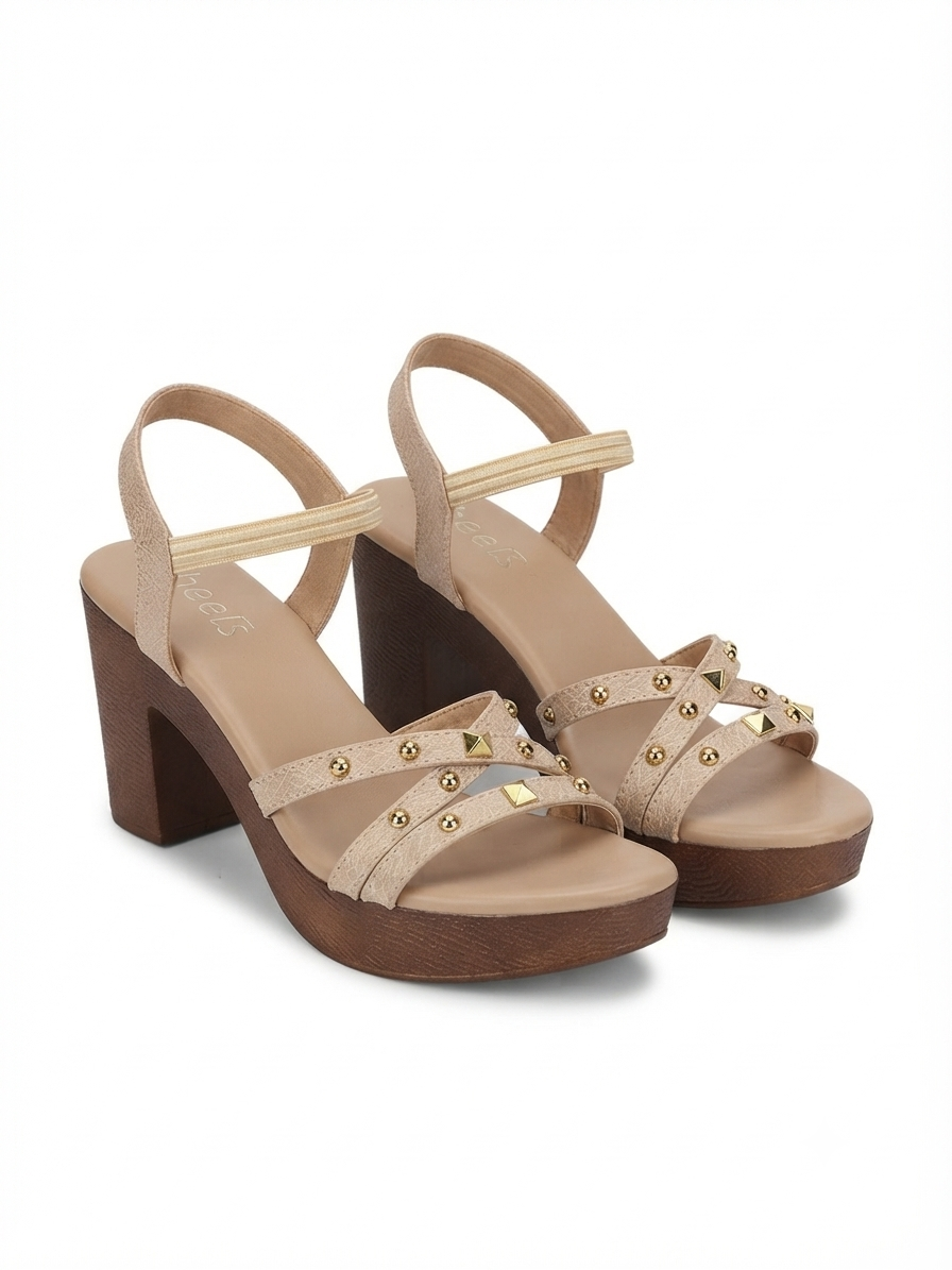 Aurelia Snake Texture Platform Block Heel Sandal
