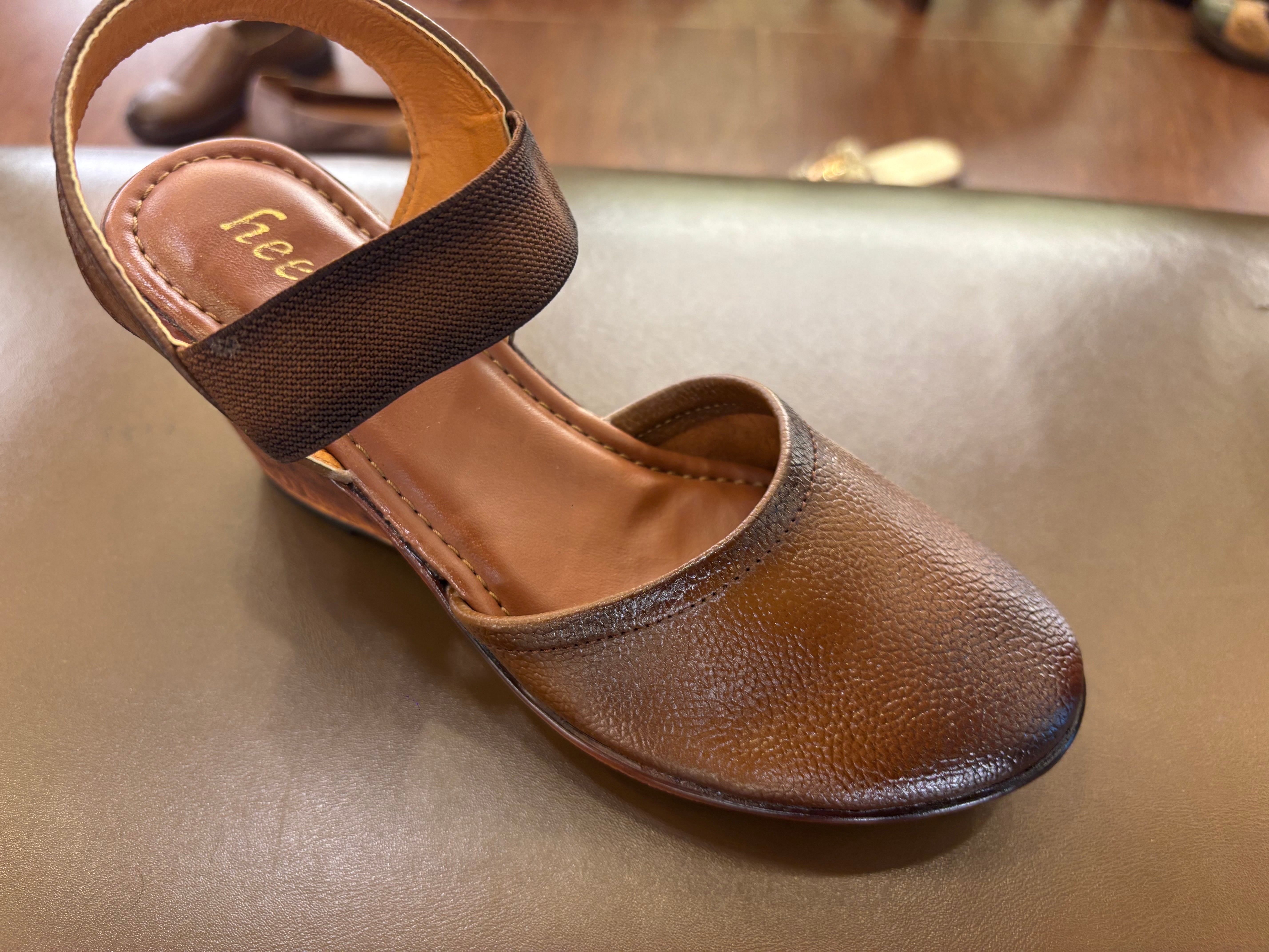 Jess Leather Platform Wedge Heel Sandals