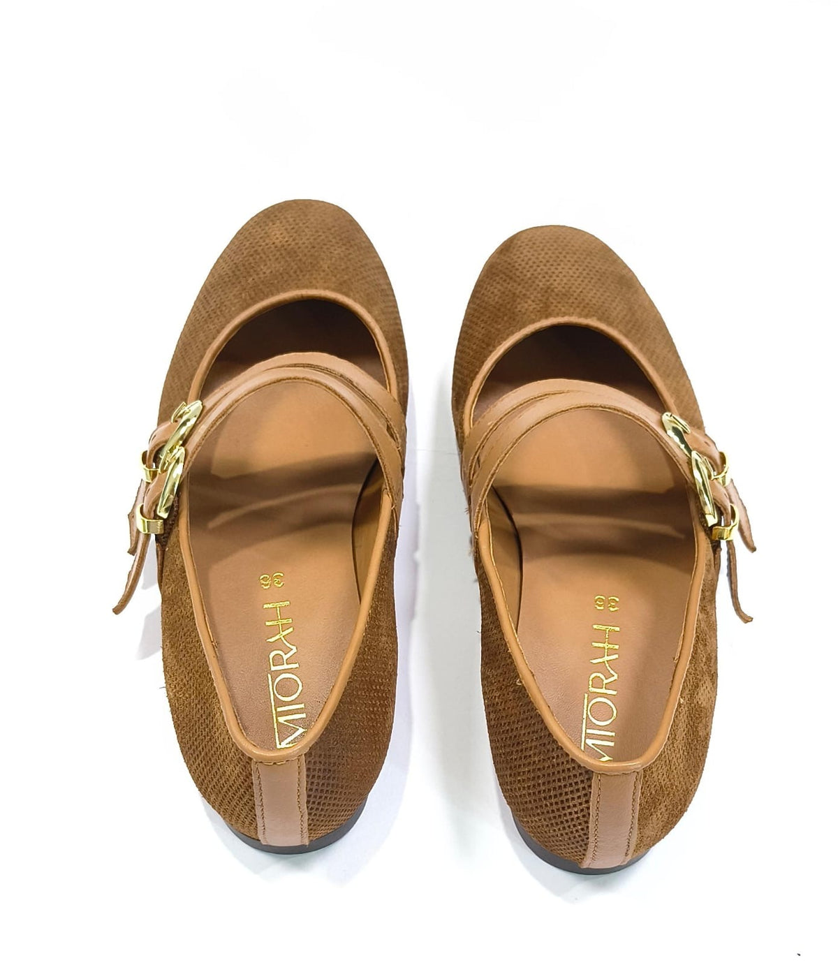 CALLIE Premium Leather Mary Jane  Strap Ballerinas