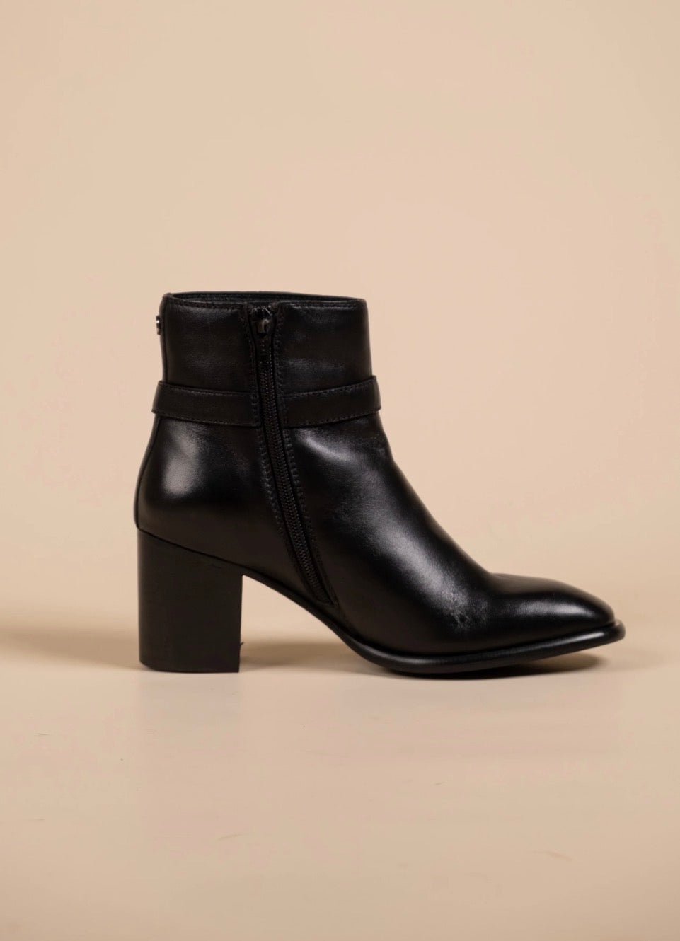 BOLD Luxury Leather Ankle Block Heel Boots