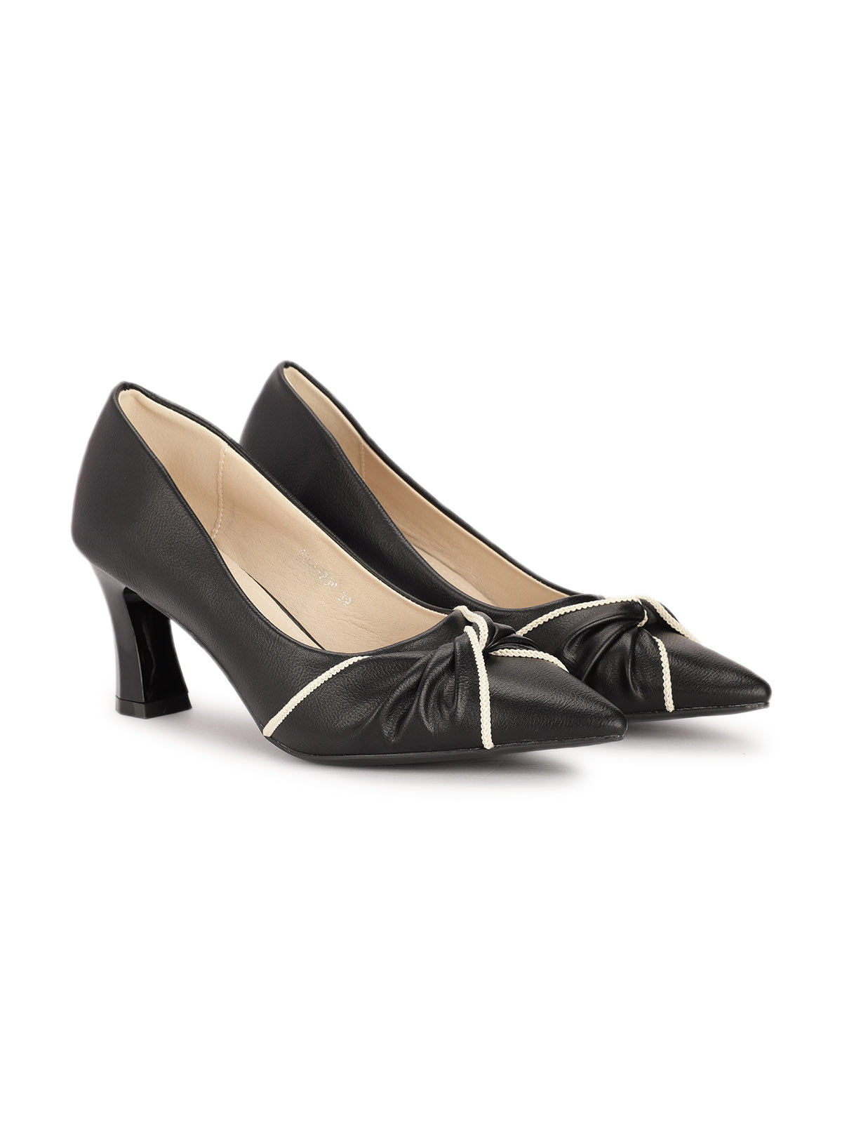 Lyon Swirl Block Heel Pumps (bl