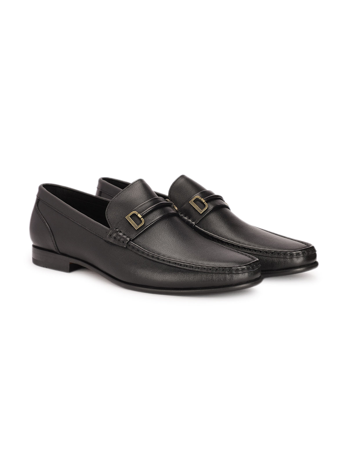 Nolan Premium Leather Buckled Loafers
