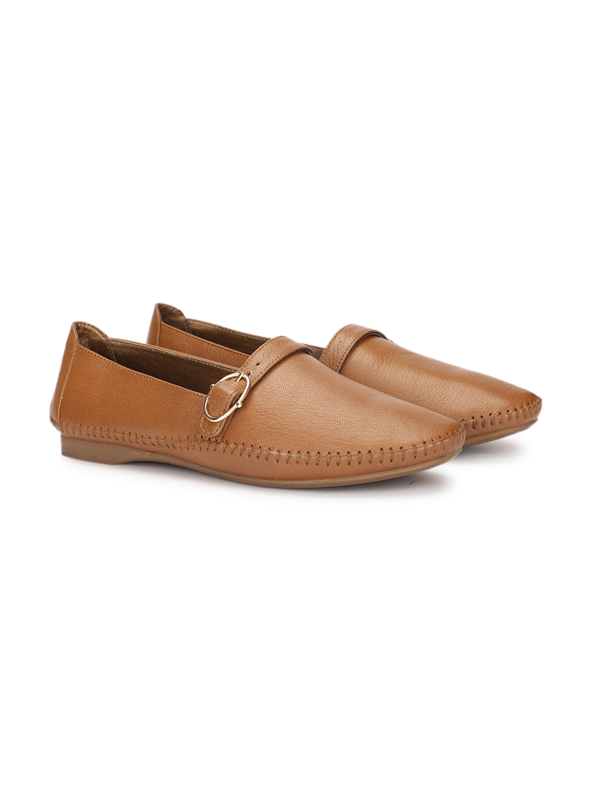 Tissier Leather Cushioned Flat Ballerinas