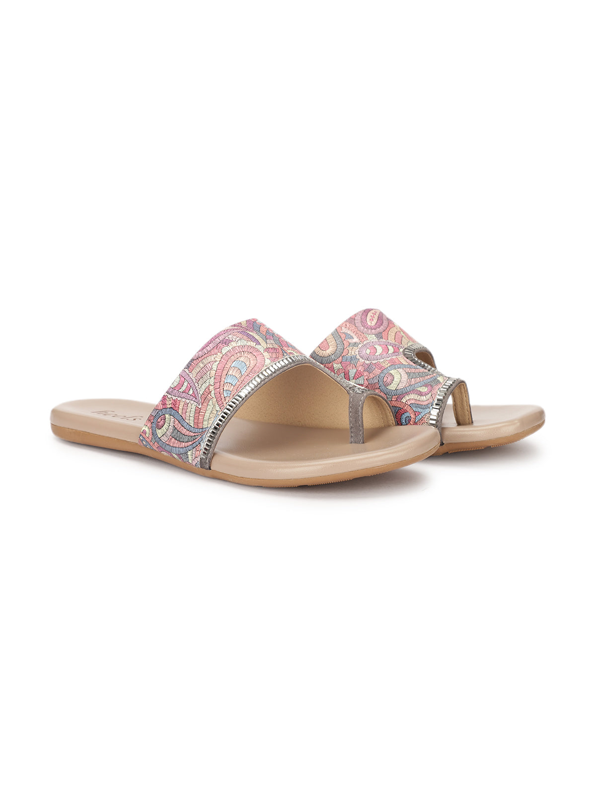 Caelina Floral Cushioned Thumb Slippers