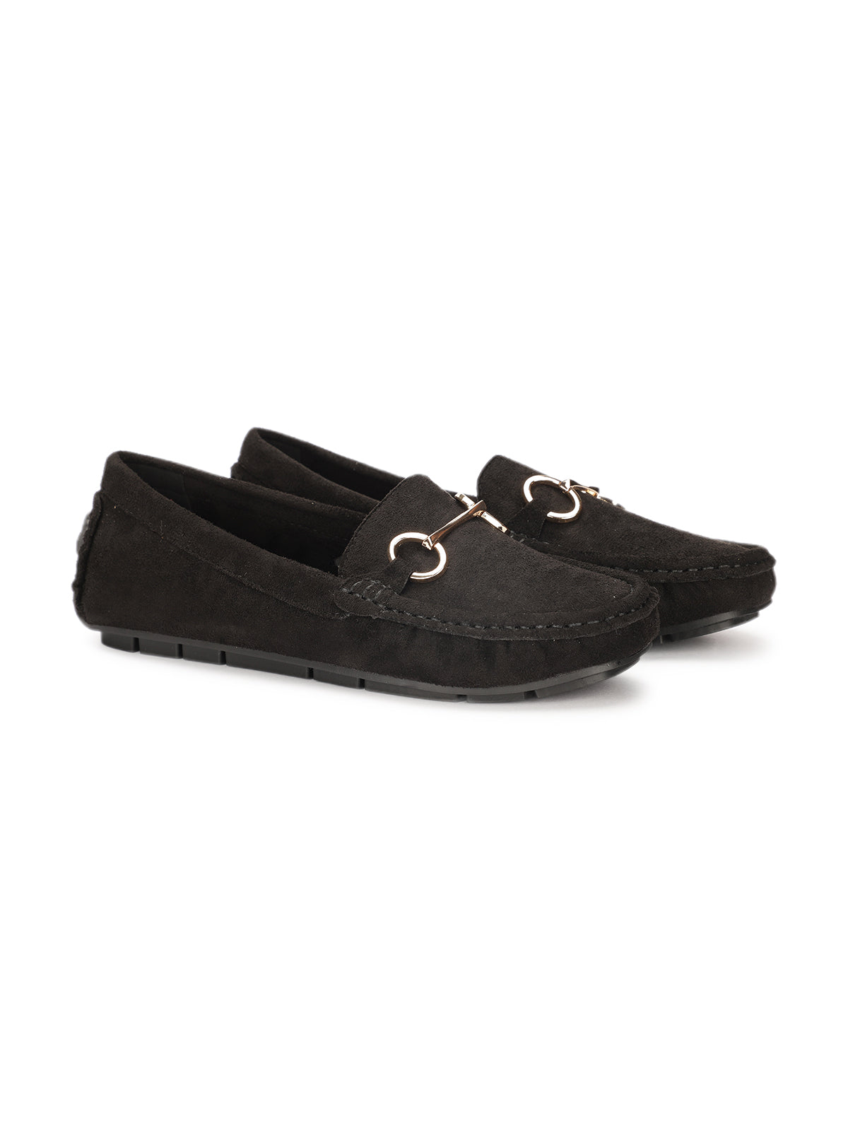 Olivia Suede Buckled Winter Loafers