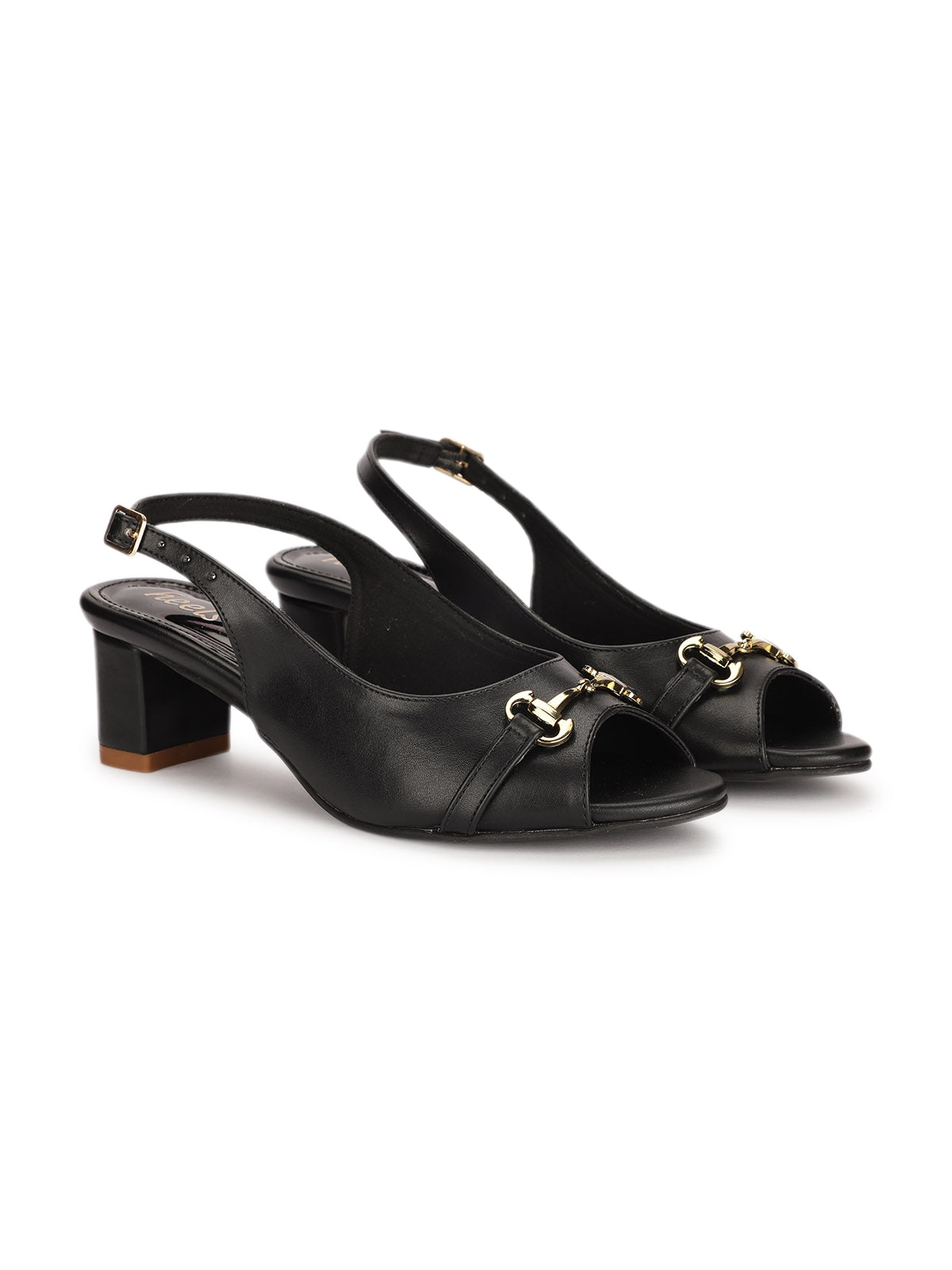 Alina Peep Toe Sling Back Block Heels