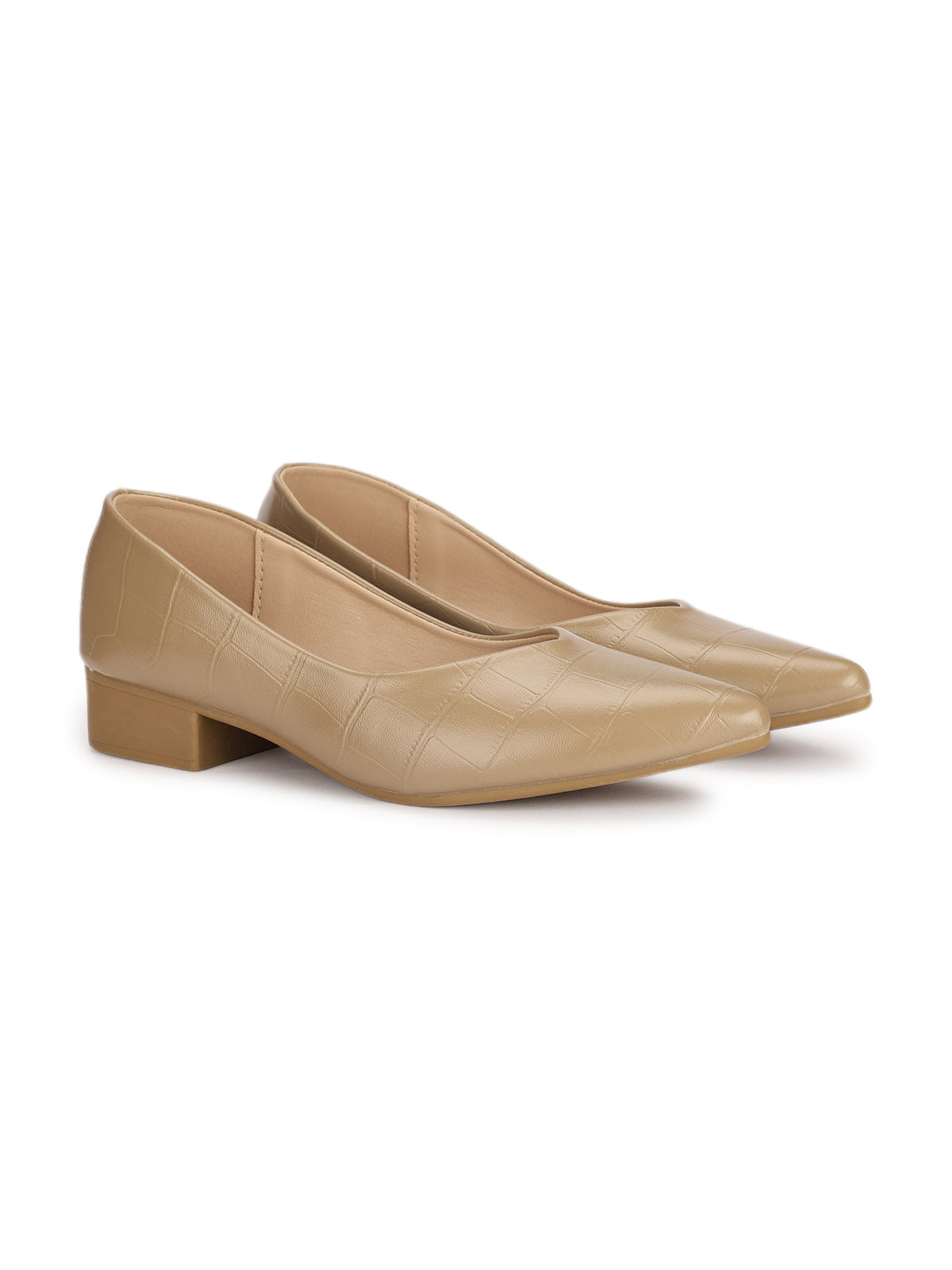 Larisa Croco Pointed Ballerinas