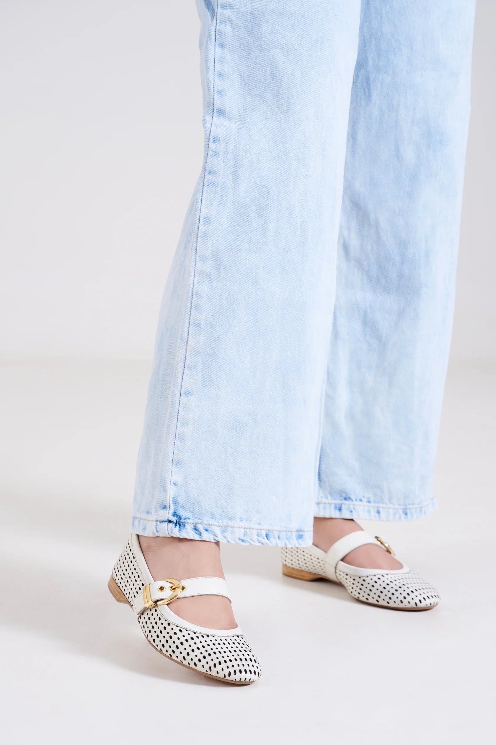 JUNO Premium Leather Mary Jane Ballerinas - The Heels India