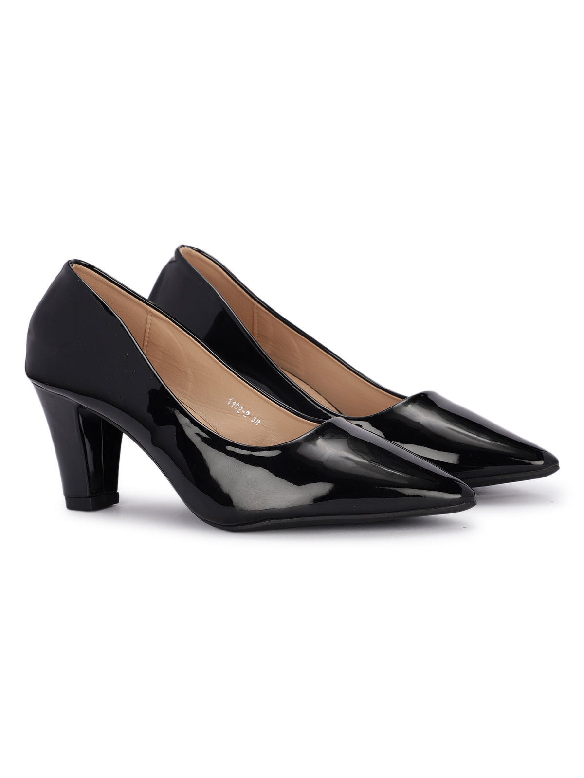 Nuvina Patent Block Heel Stilettoes